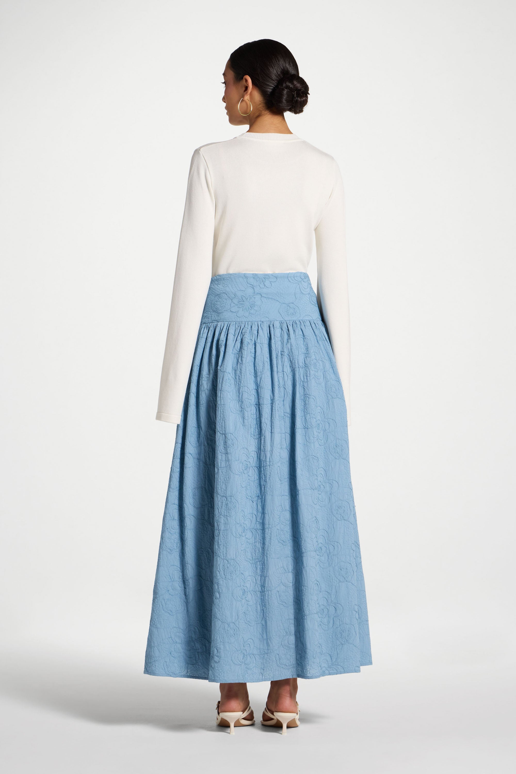 Cotton Skirt - Blue Skirt Veiled