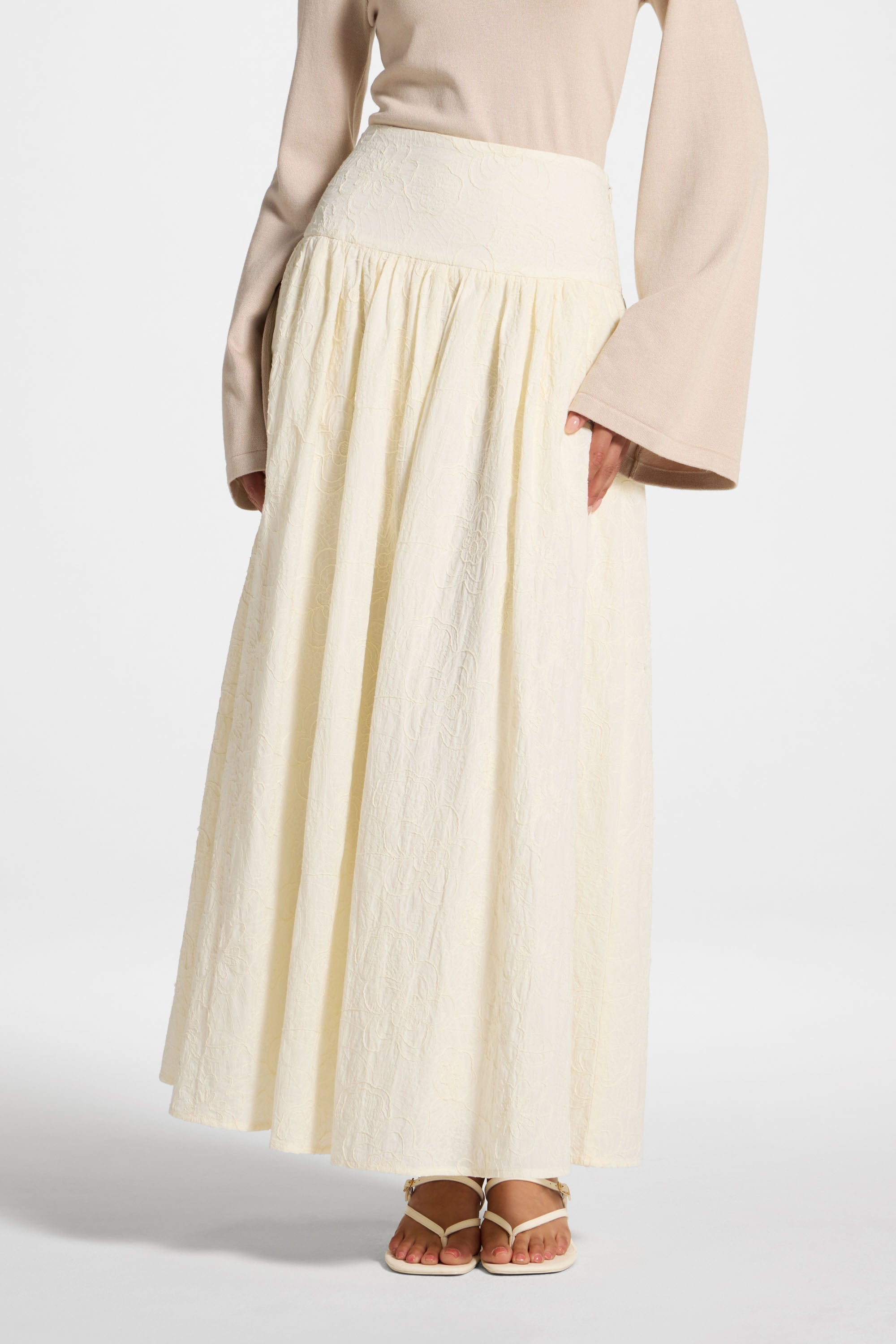 Cotton Skirt - White Skirt Veiled