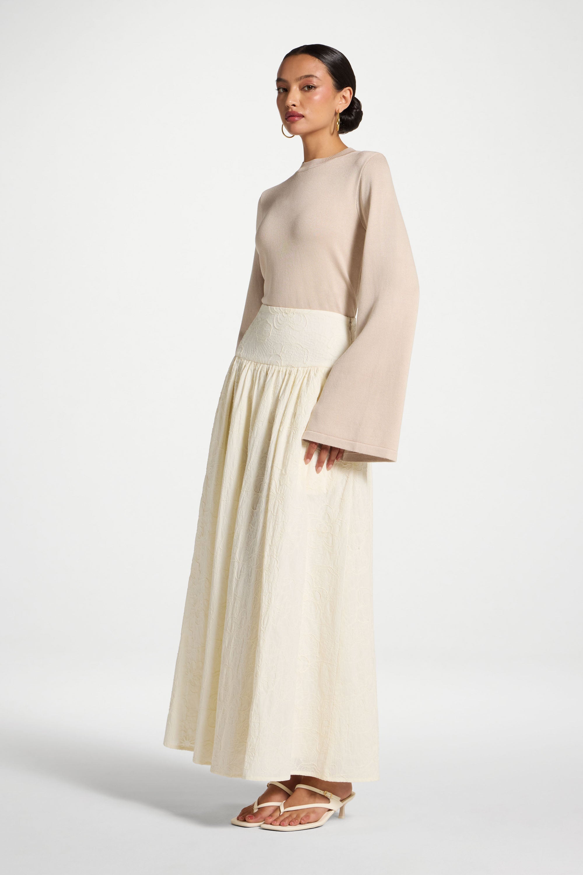 Cotton Skirt - White Skirt Veiled