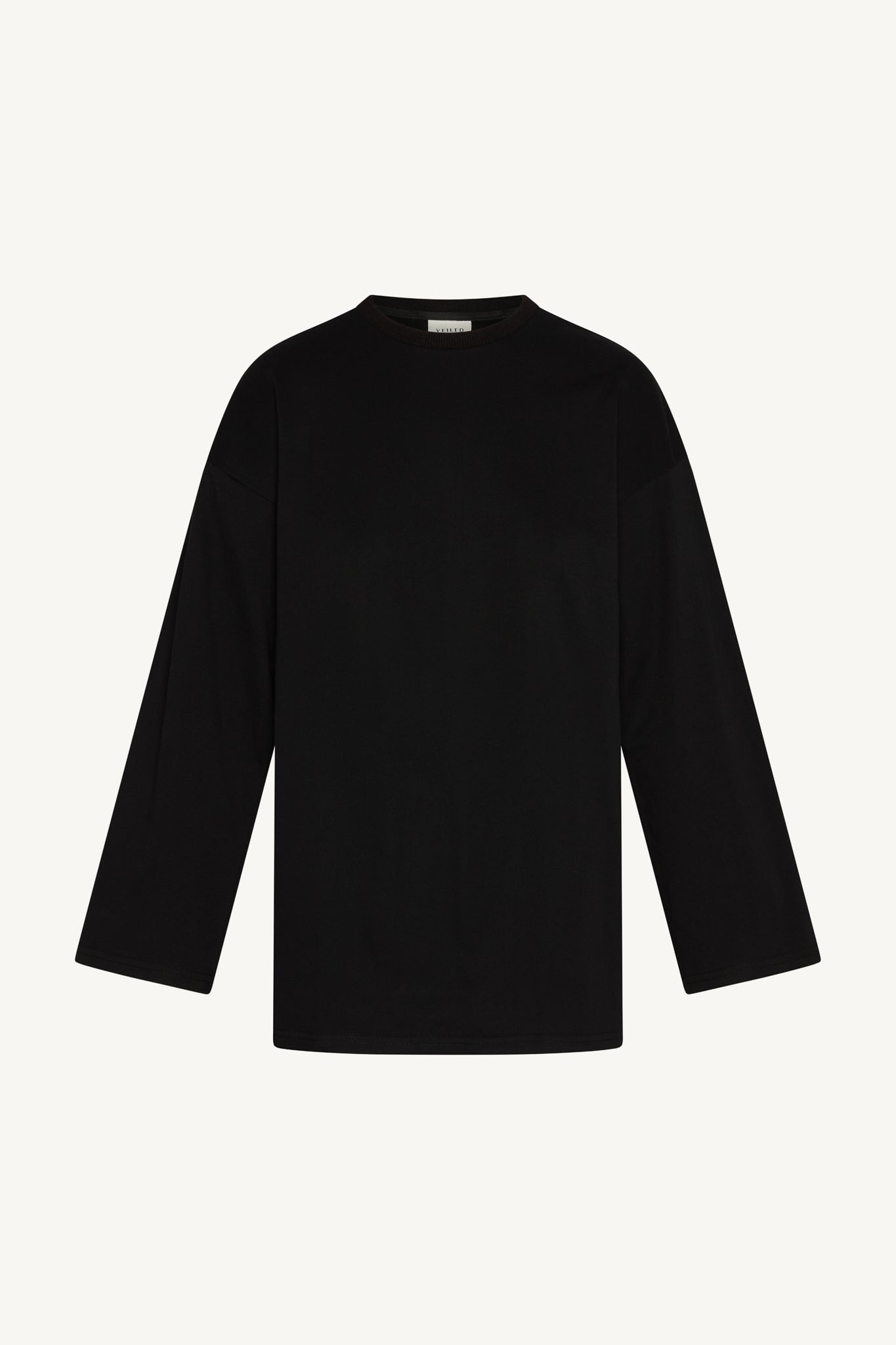 Cotton Sweatshirt Top - Black Abayas Veiled