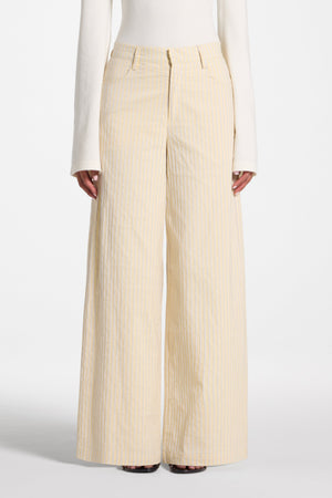 Cotton Wide Leg Pant - Butter