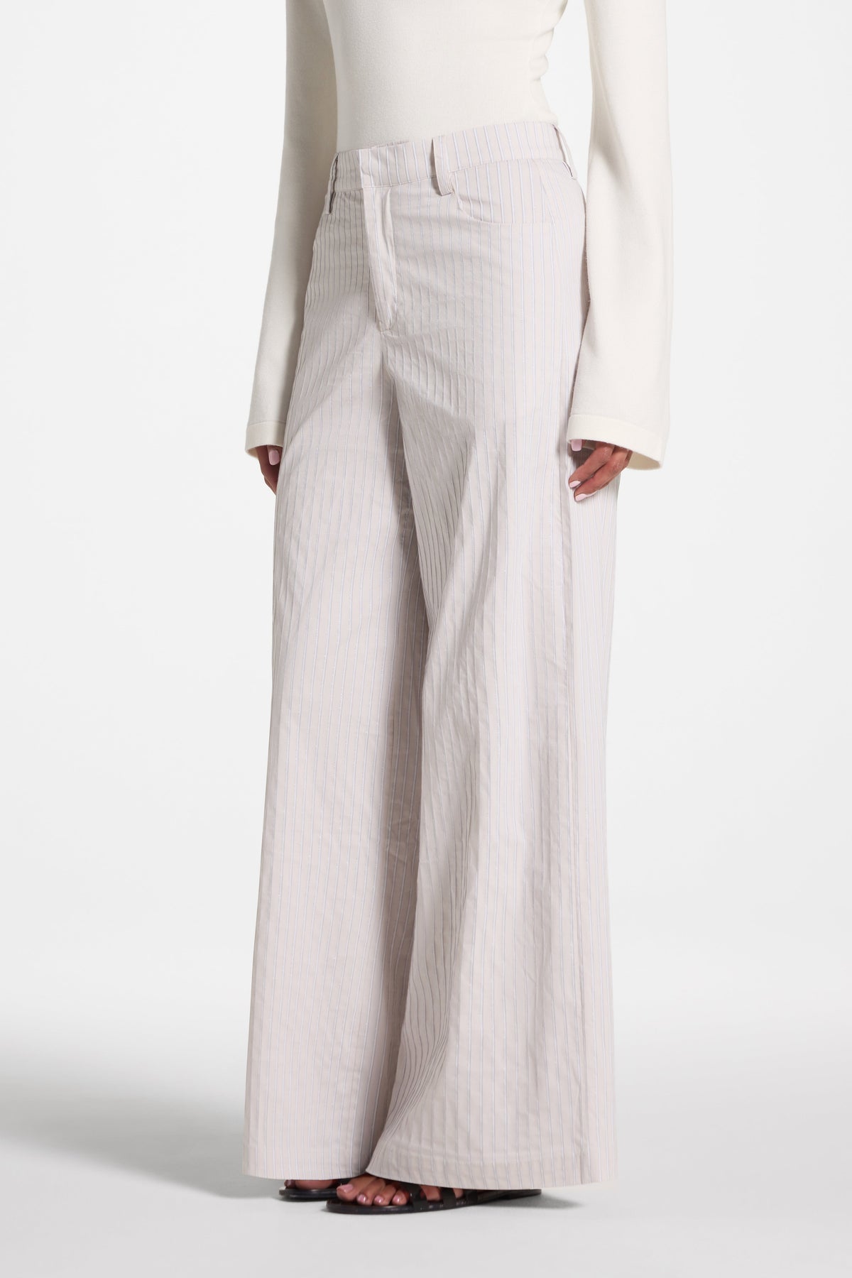 Cotton Wide Leg Pant - Stone Pants Veiled