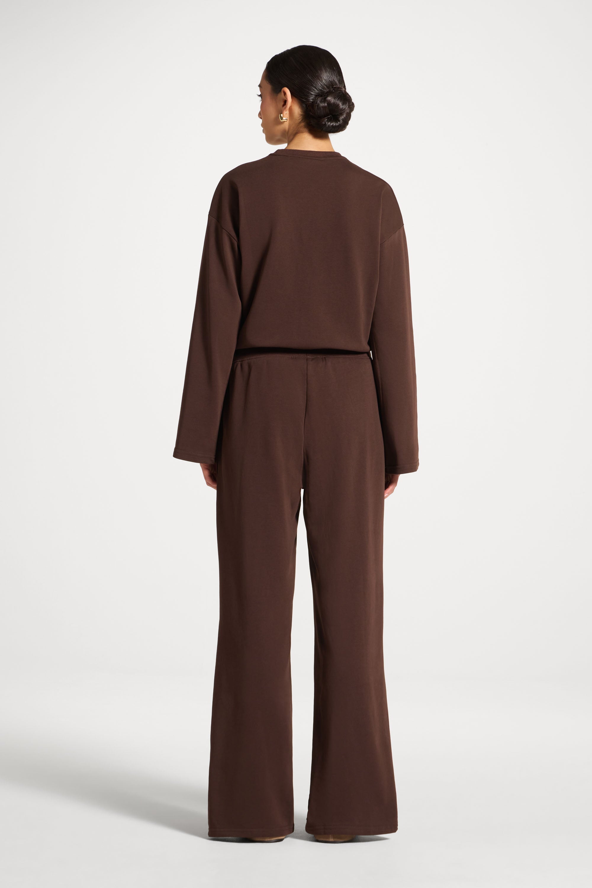 Cotton Wide Leg Pants - Coffee Abayas Veiled