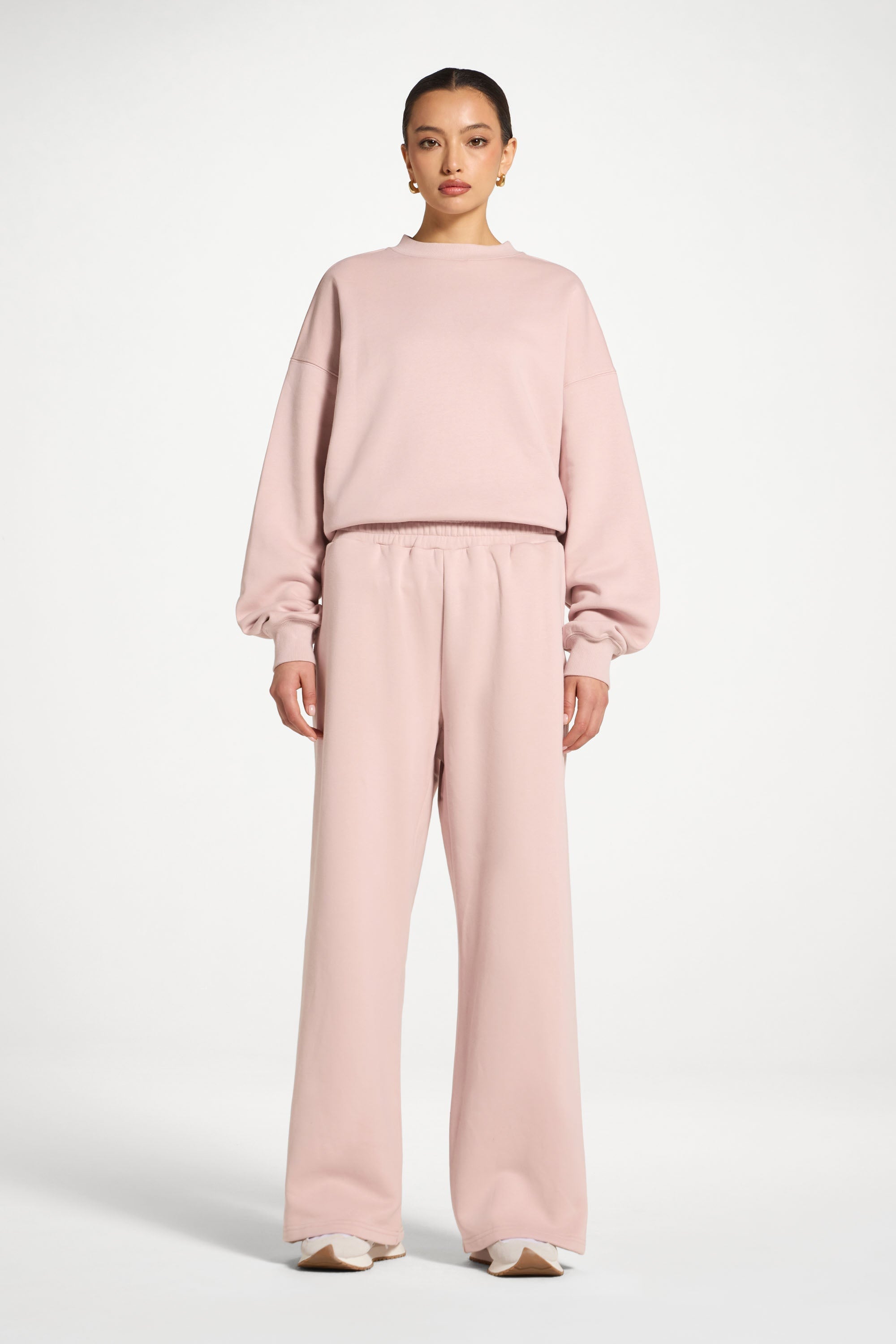 Cotton Wide Leg Sweatpants - Midnight Mauve Abayas Veiled