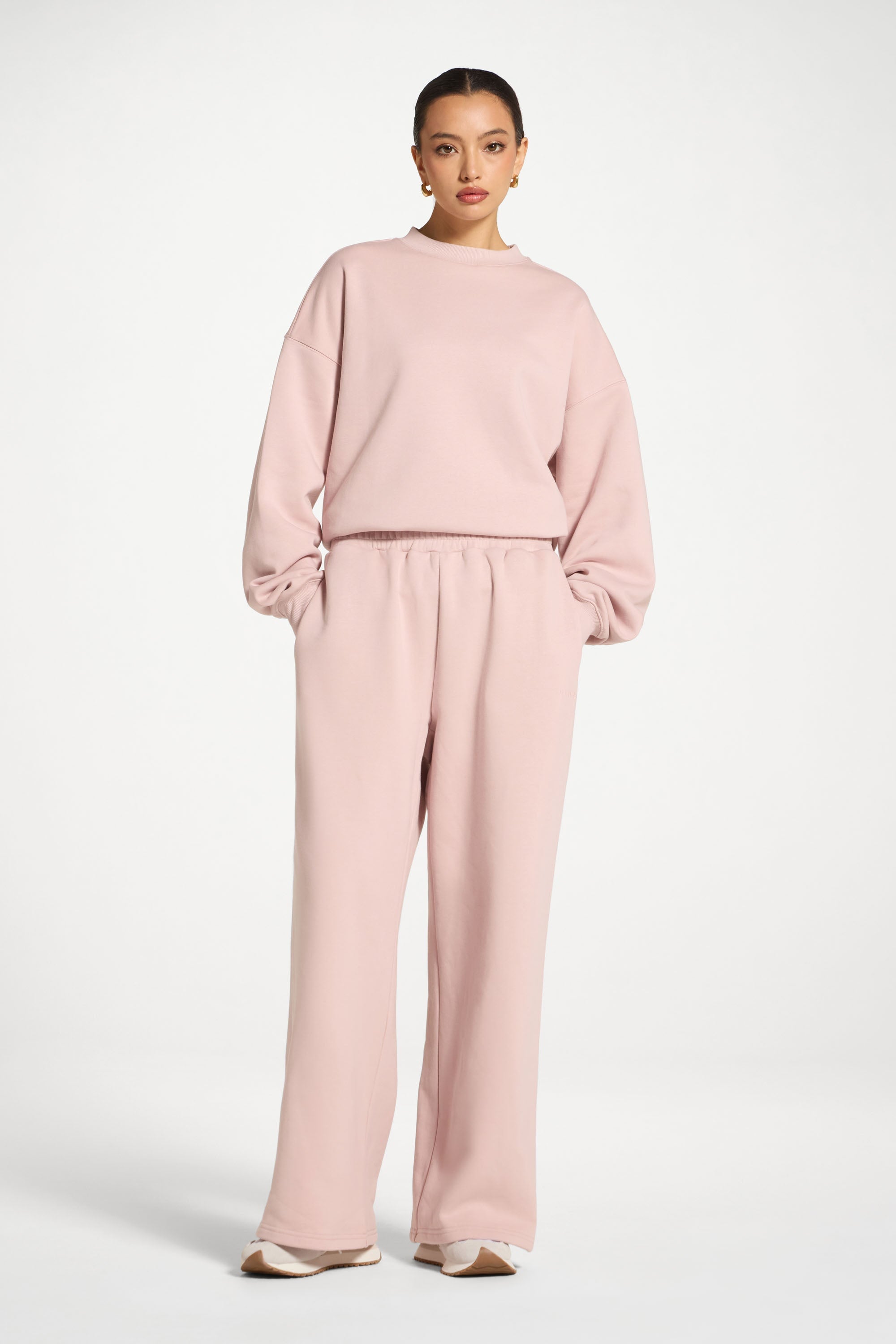 Cotton Wide Leg Sweatpants - Midnight Mauve Abayas Veiled