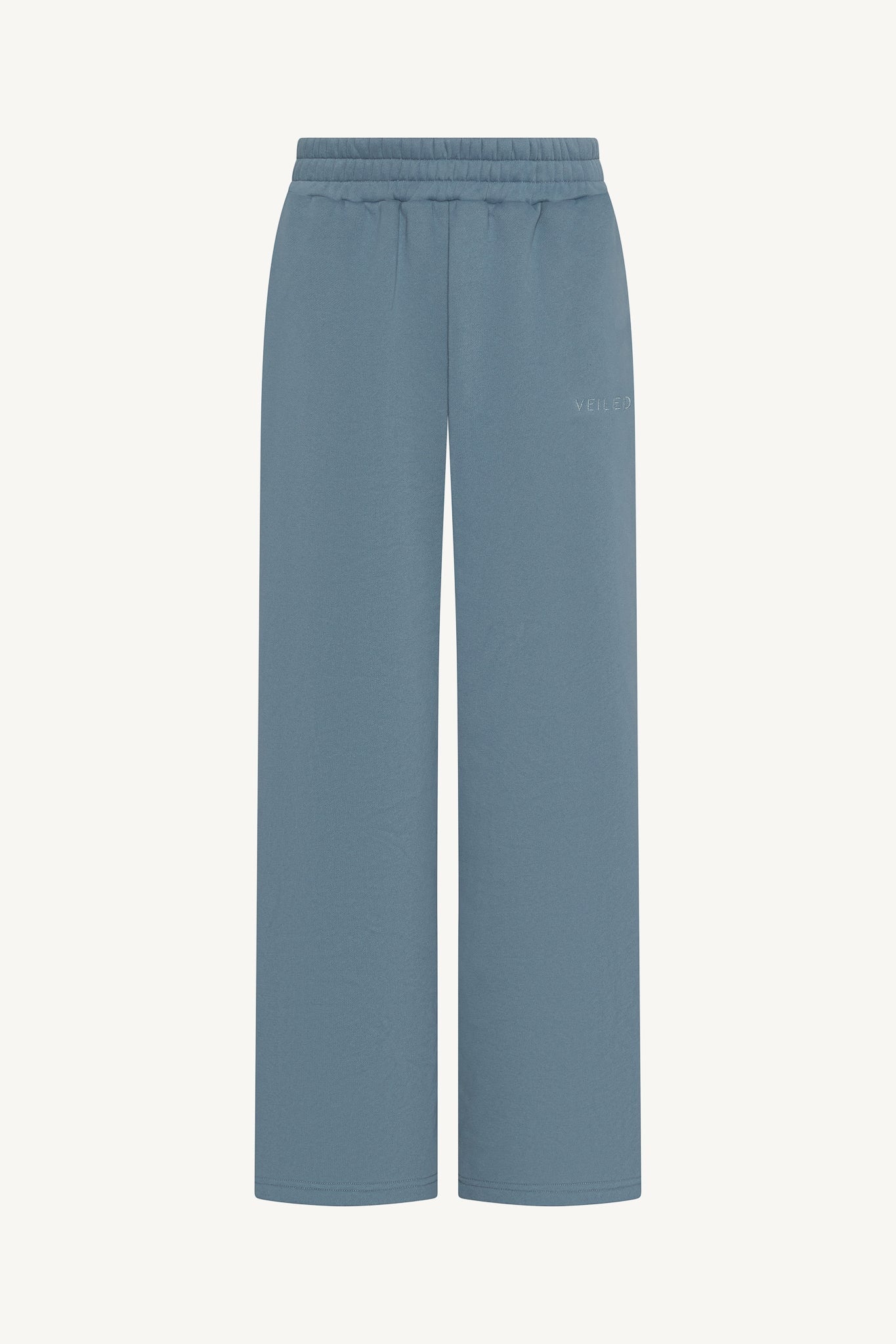 Cotton Wide Leg Sweatpants - Steel Blue Abayas Veiled