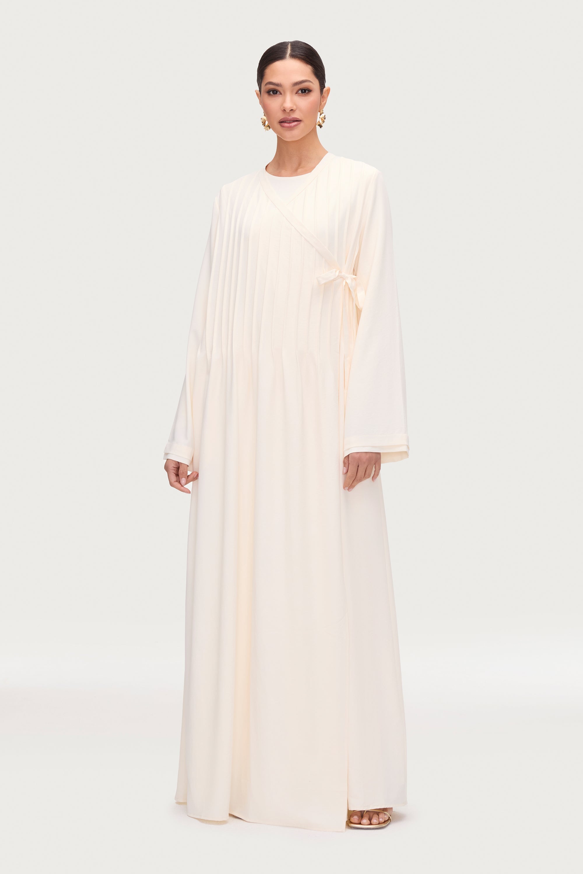 Dania Crossover Tie Open Abaya - Moonbeam Abayas Veiled