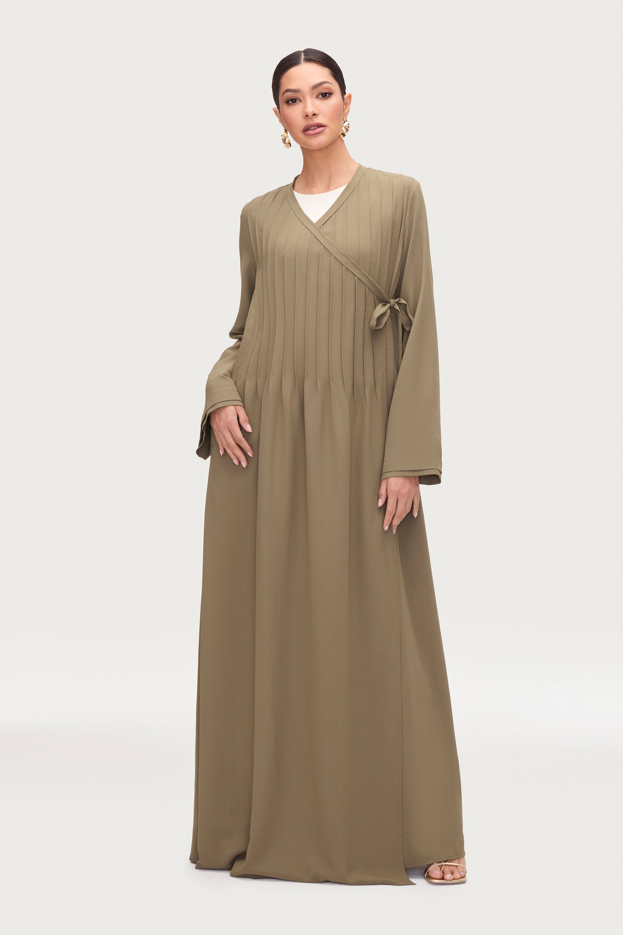 Dania Crossover Tie Open Abaya -Za'atar Abayas Veiled
