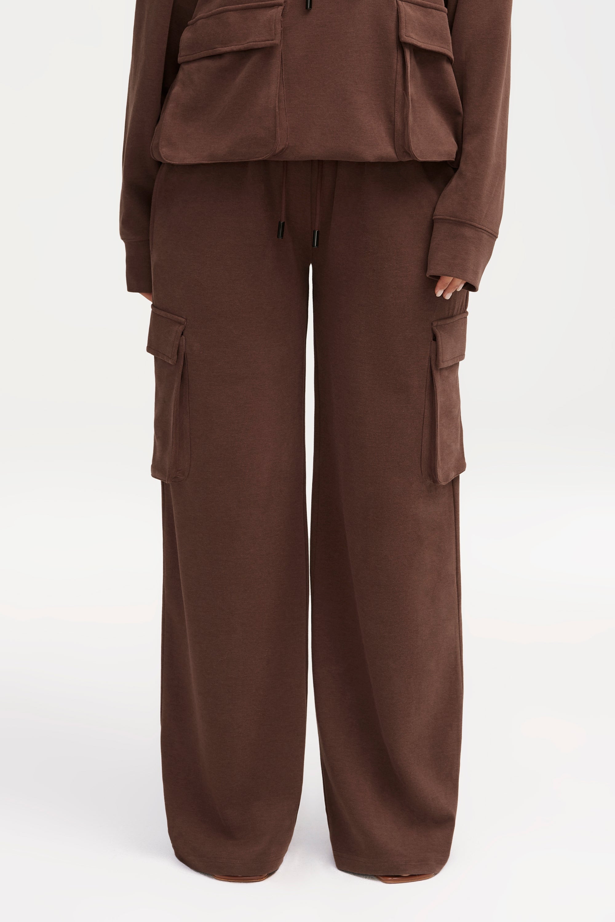 Demi Wide Leg Cargo Pocket Pants - Brown Clothing epschoolboard 