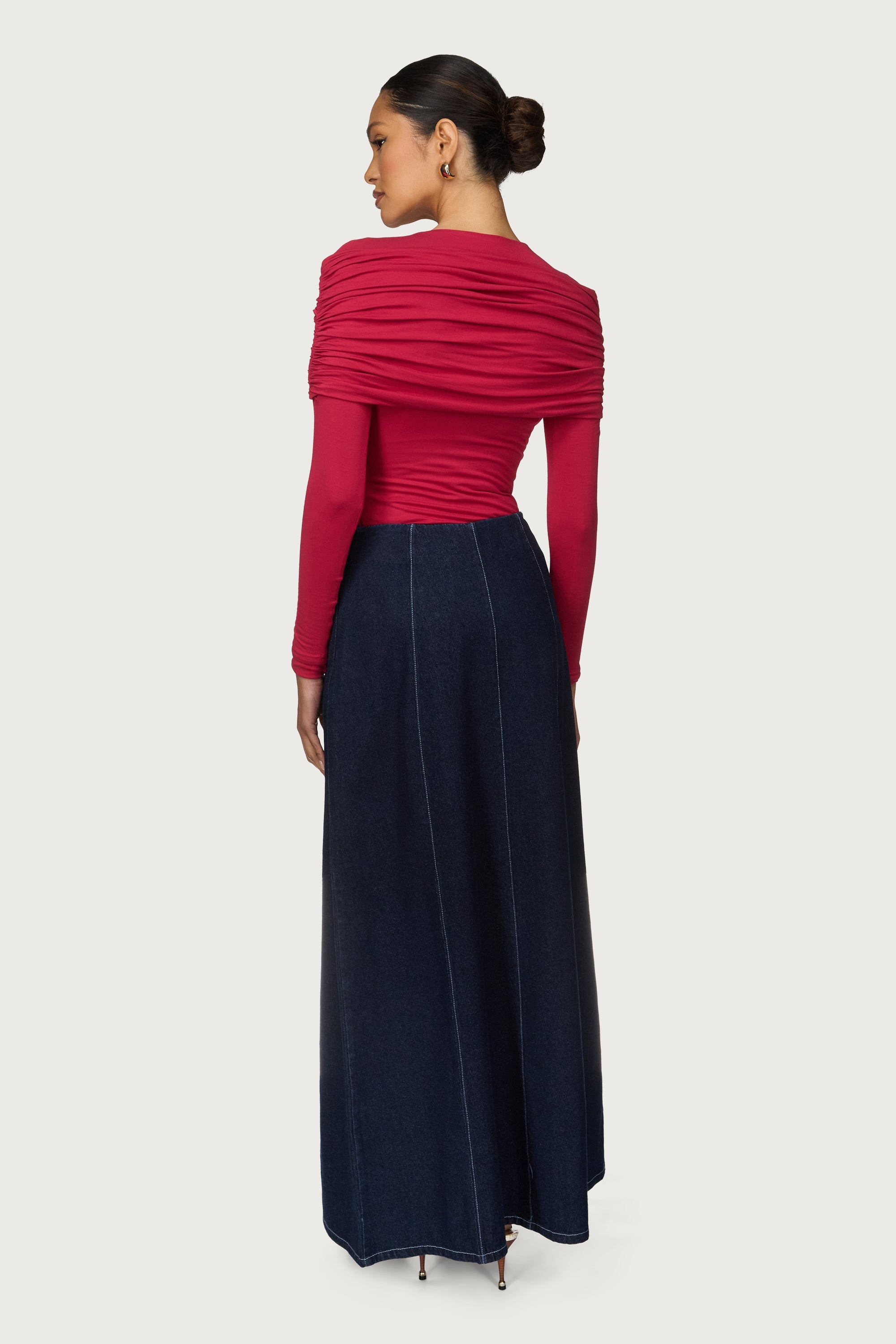Denim Flare Skirt Abayas Veiled