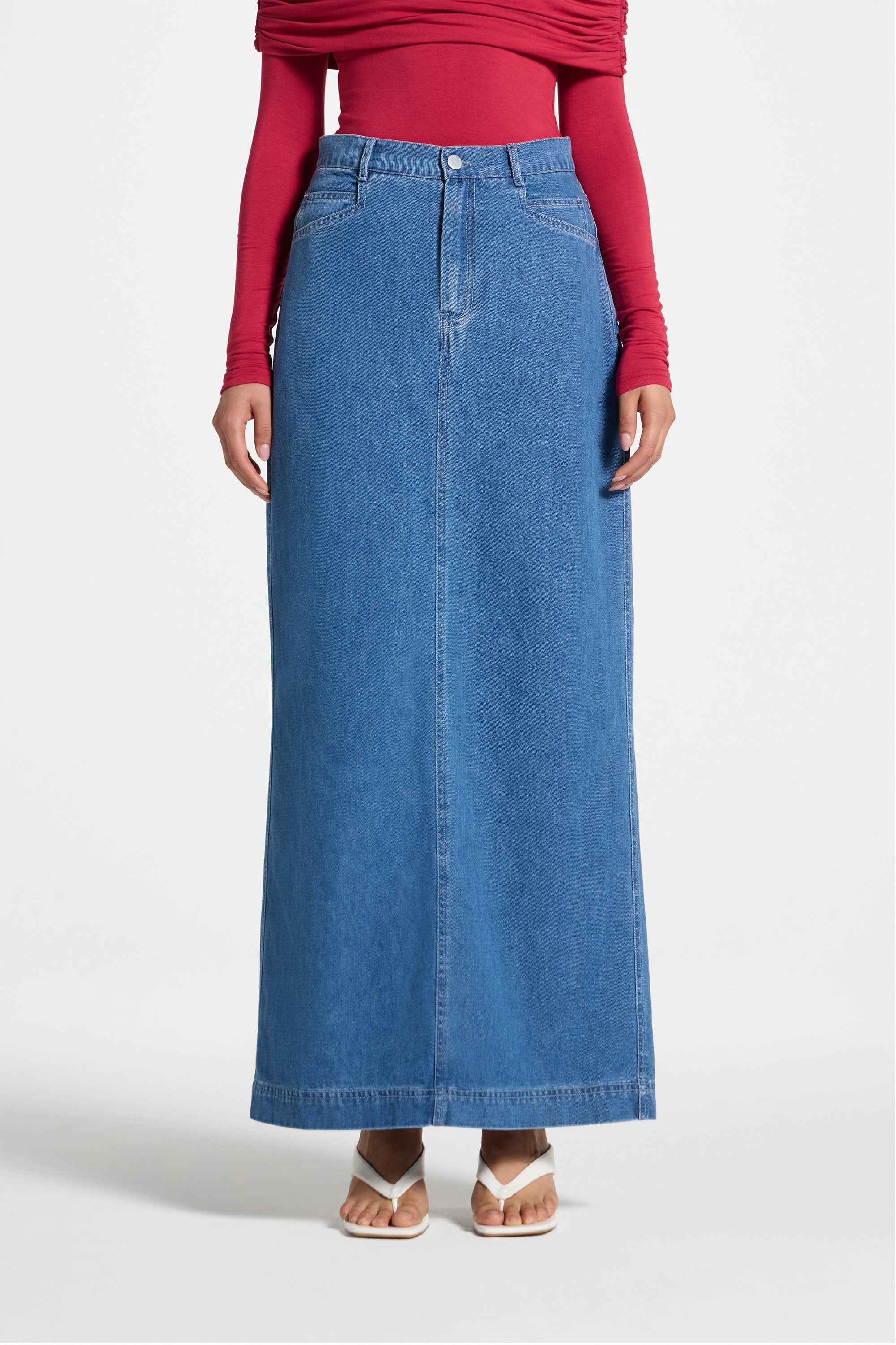 Denim Maxi Skirt Abayas Veiled