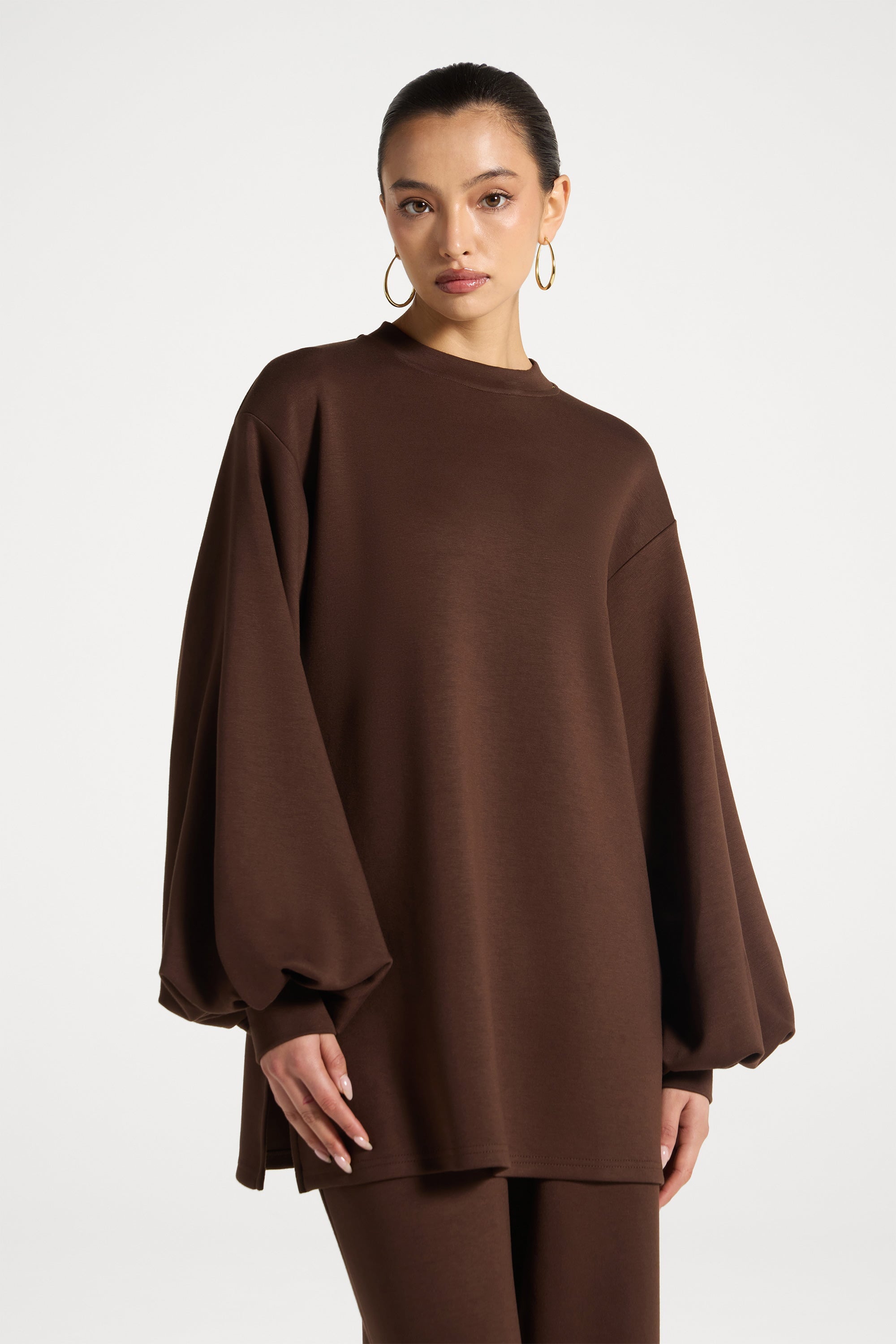 Dila Top & Pant Set - Espresso Abayas Veiled
