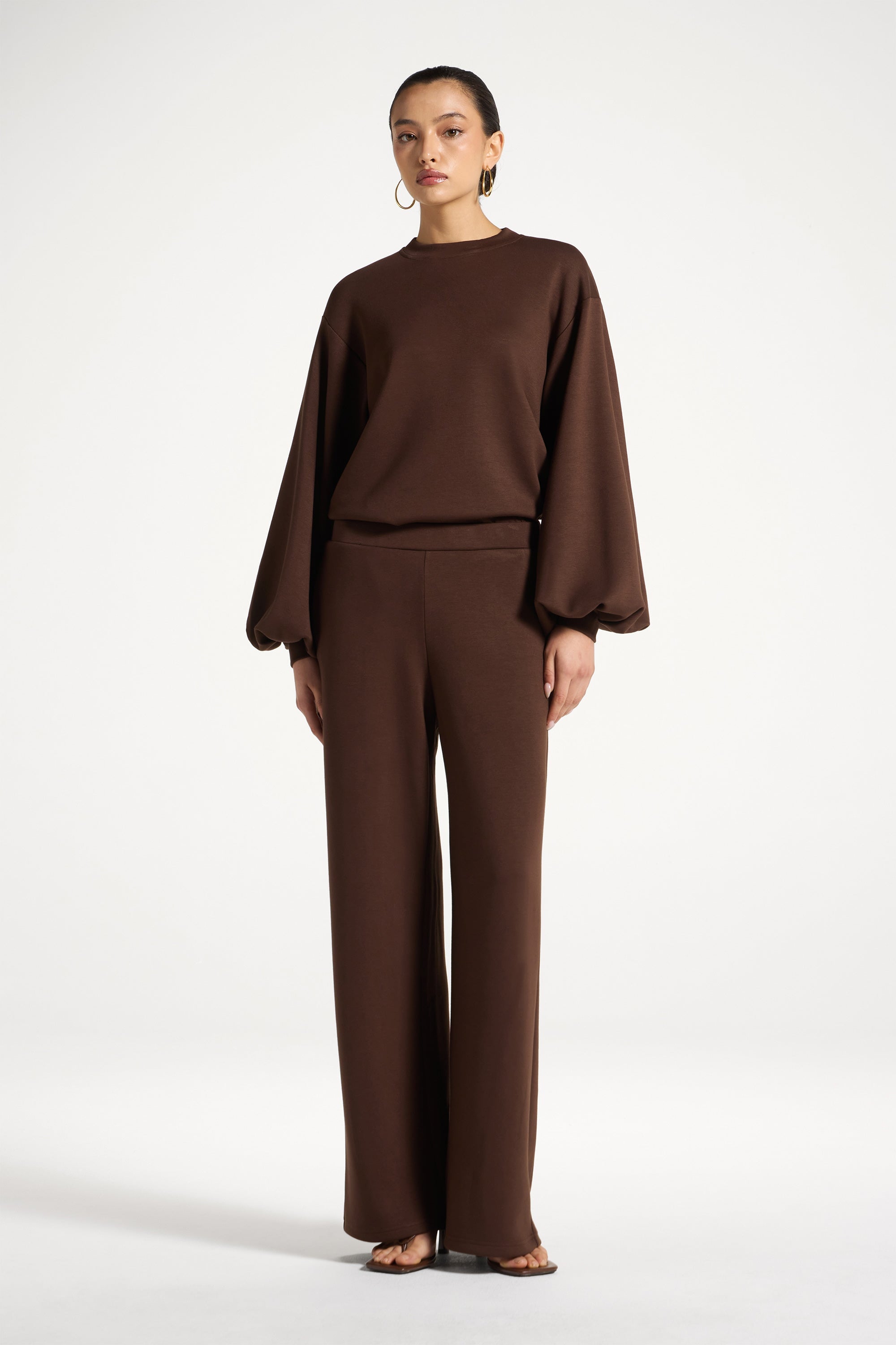 Dila Top & Pant Set - Espresso Abayas Veiled