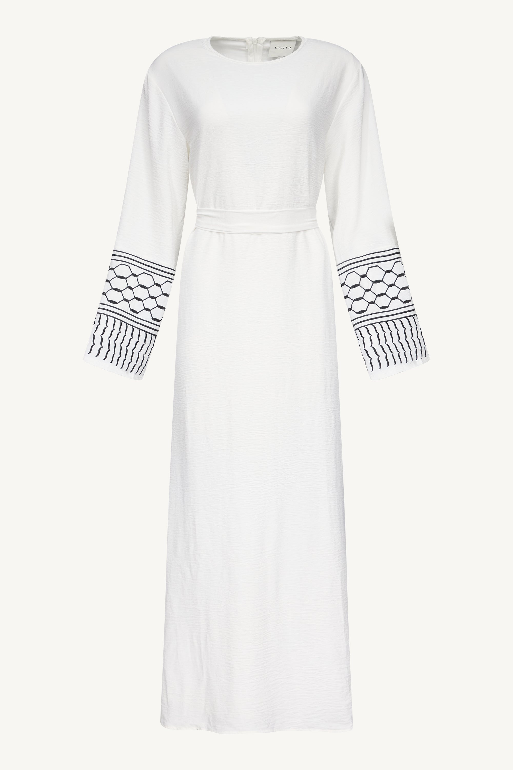 Dima Embroidered Maxi Dress - White Abayas Veiled