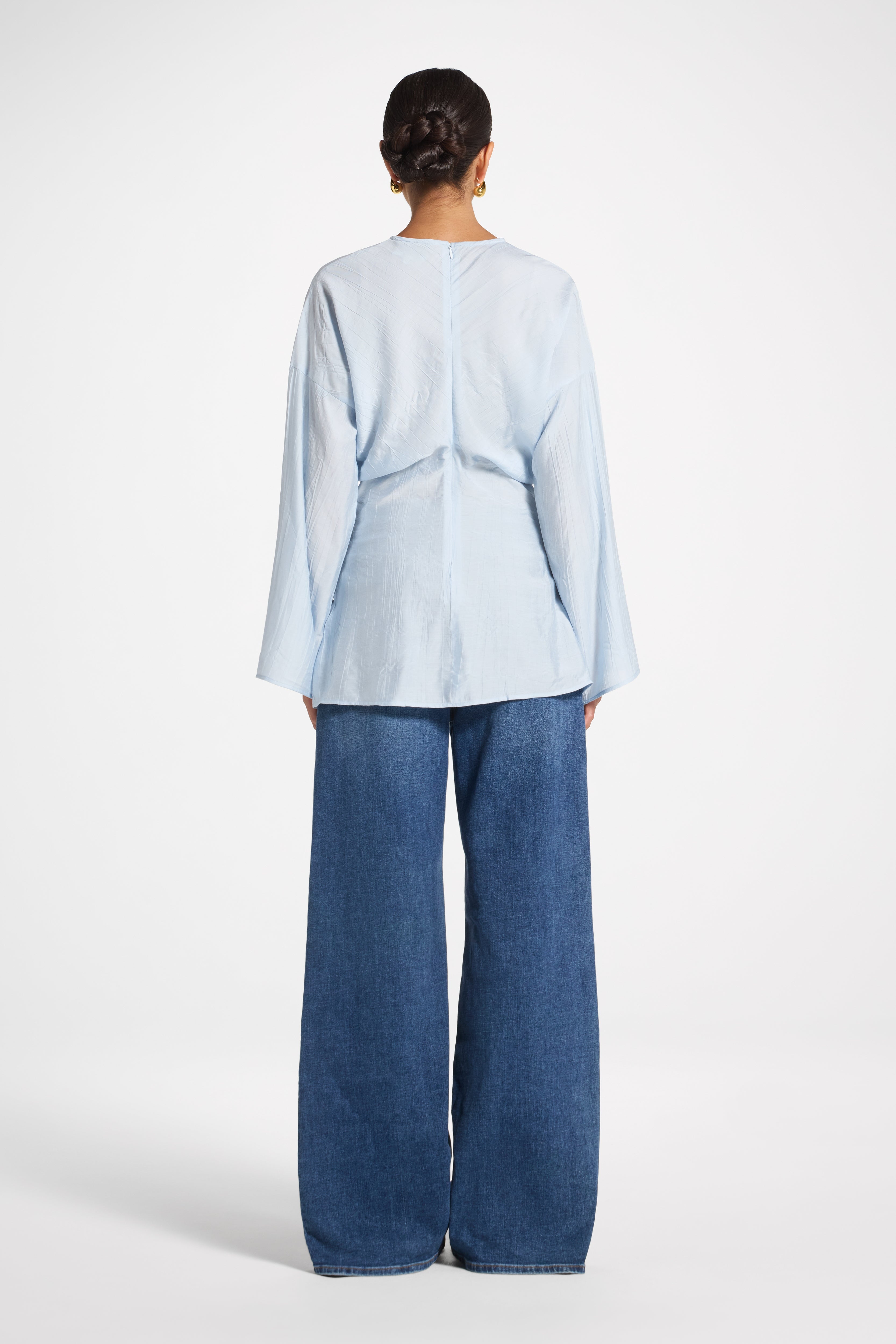 Dolman Sleeve Top - Baby Blue Veiled