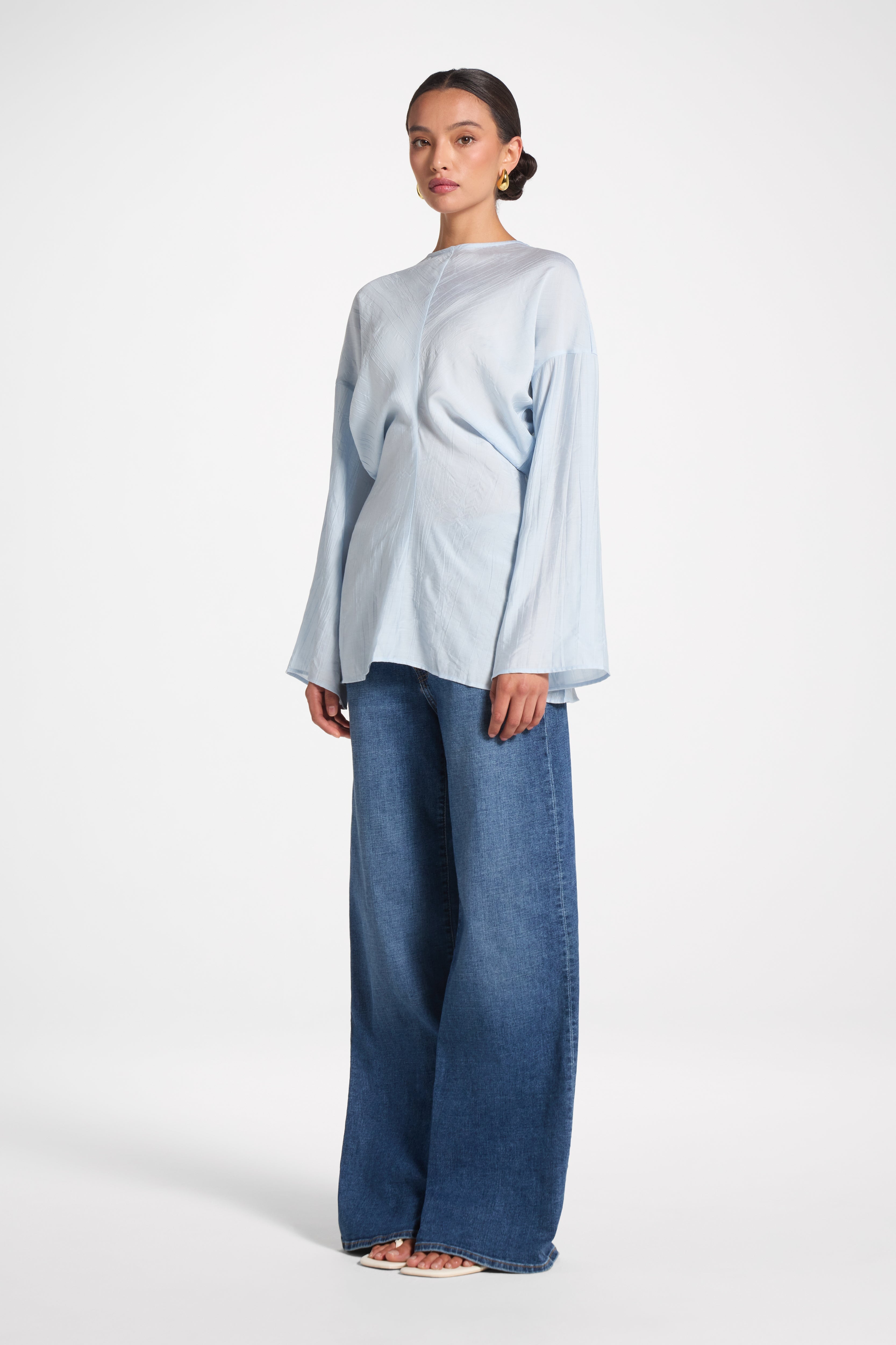 Dolman Sleeve Top - Baby Blue Veiled