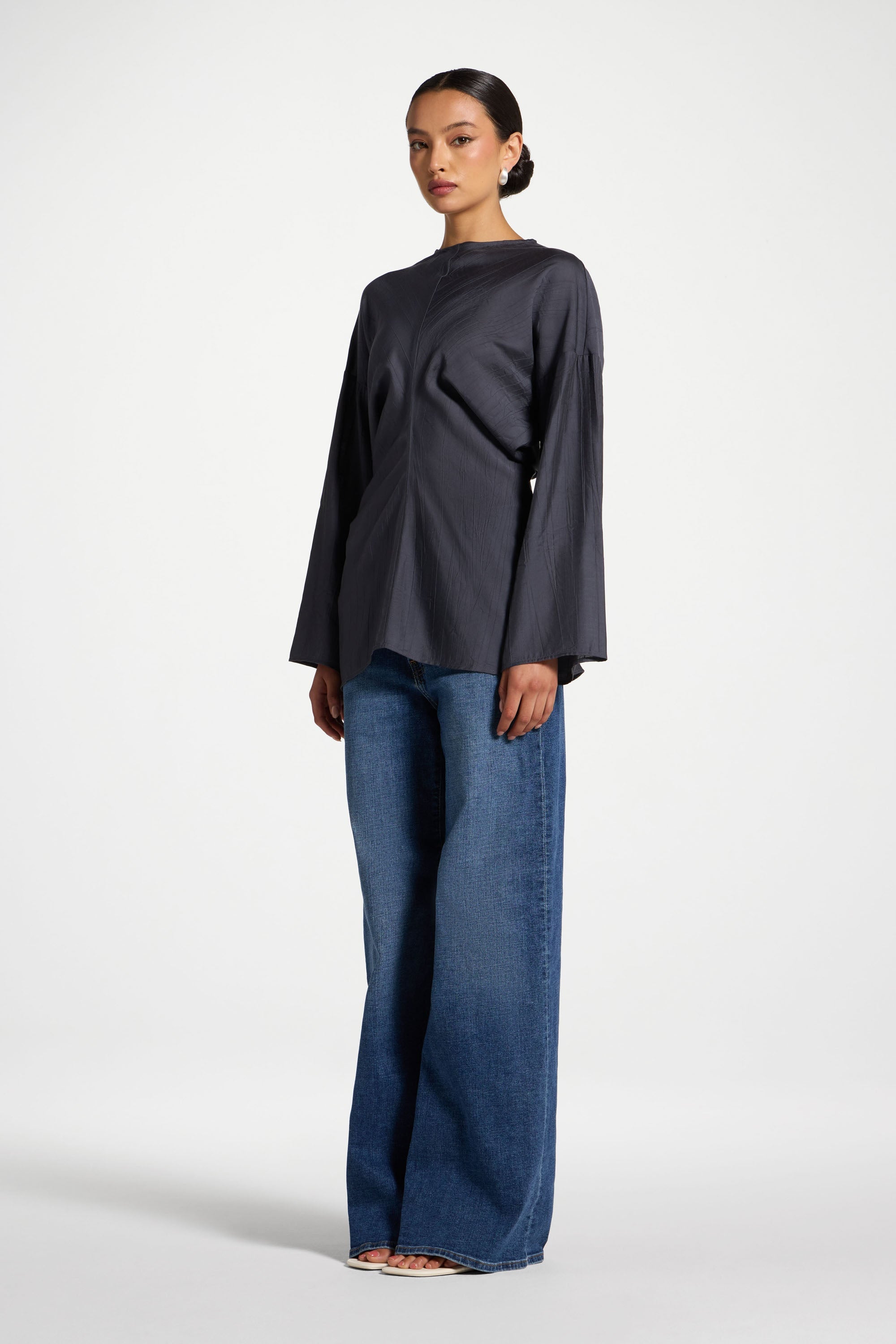 Dolman Sleeve Top - Dark Denim Abayas Veiled