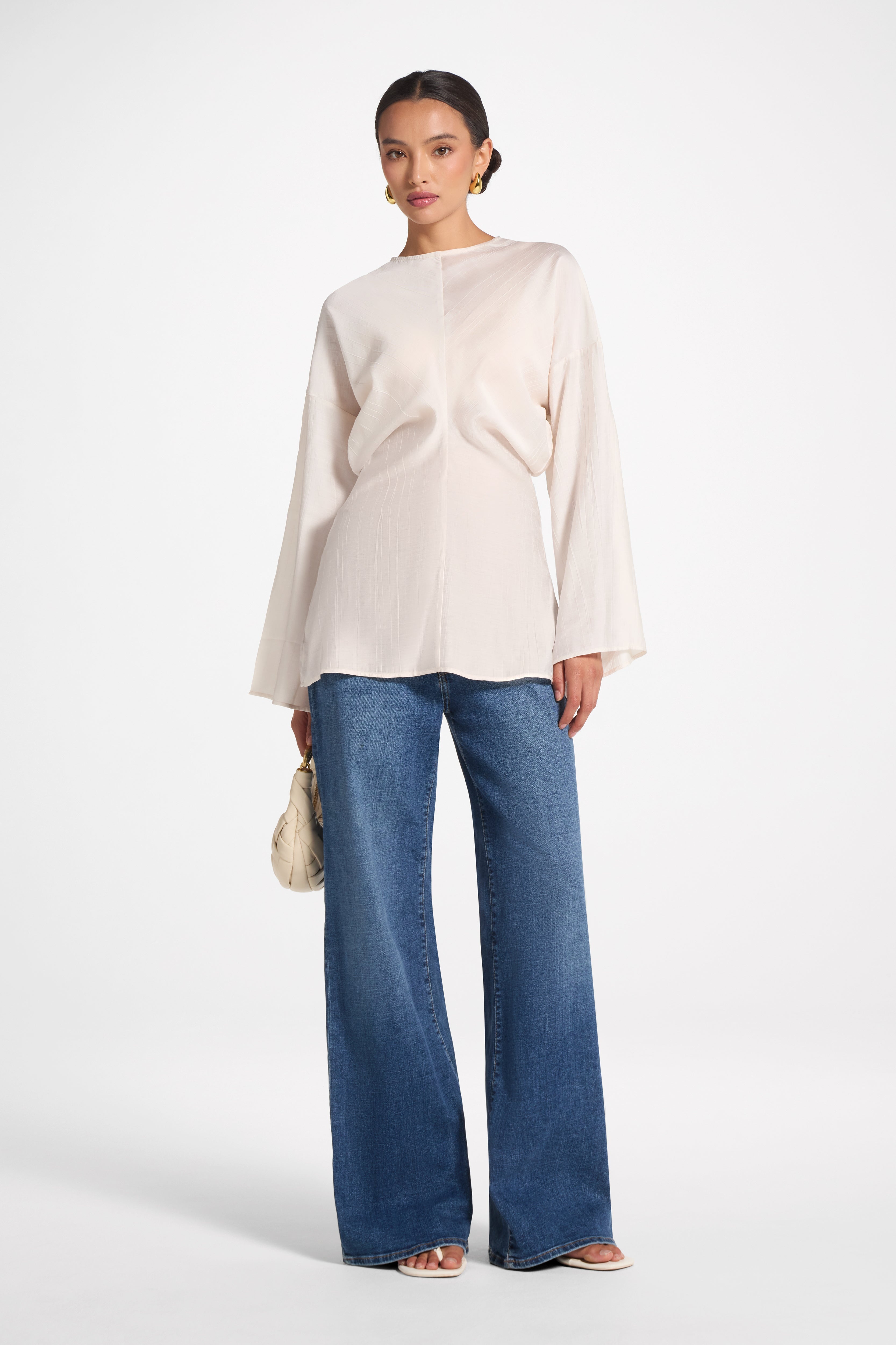 Dolman Sleeve Top - Off White Veiled