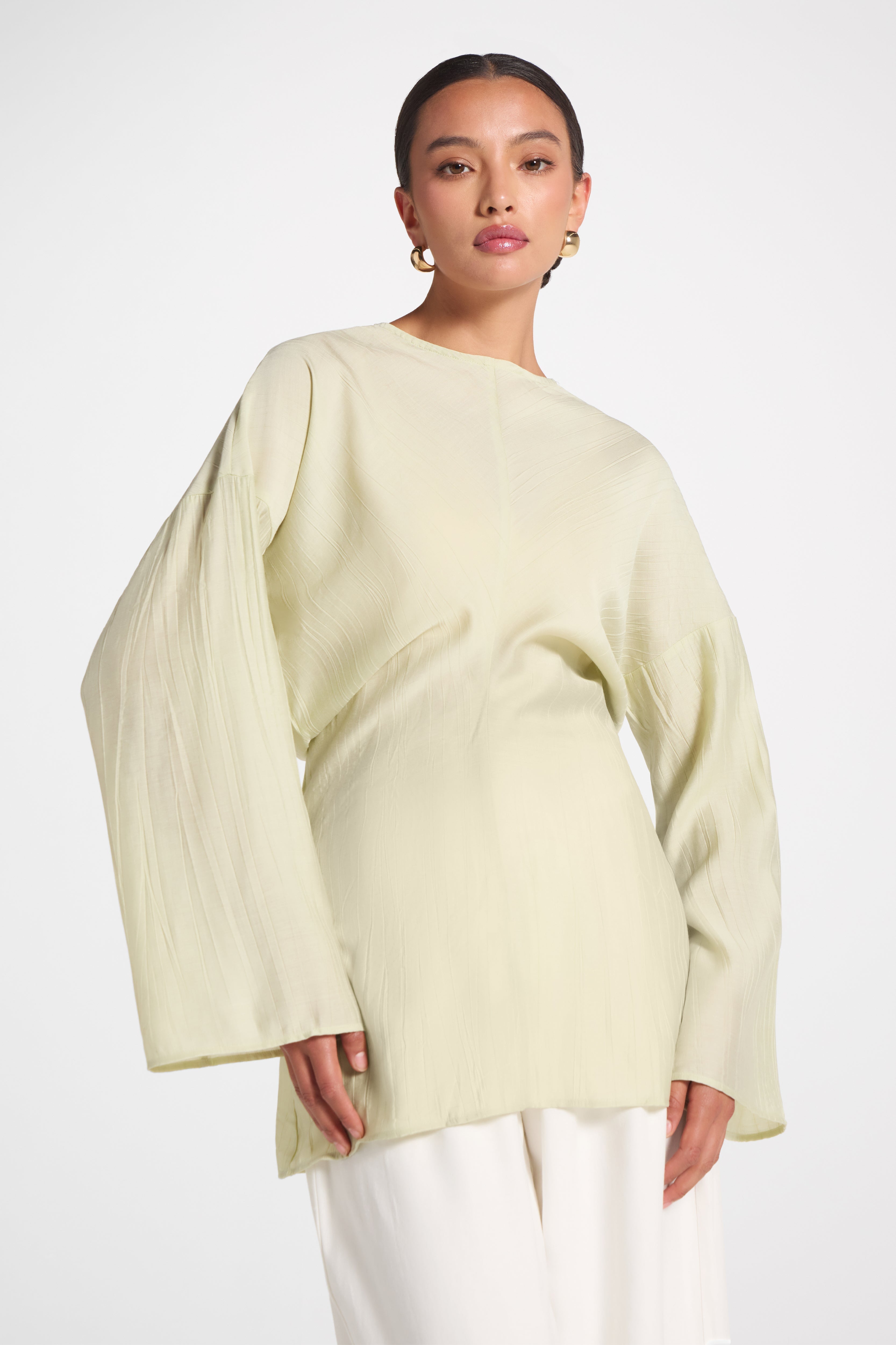 Dolman Sleeve Top - Pistachio Veiled