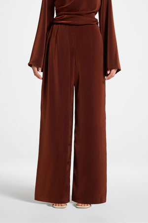 Asymmetric Drape Pants - Spice