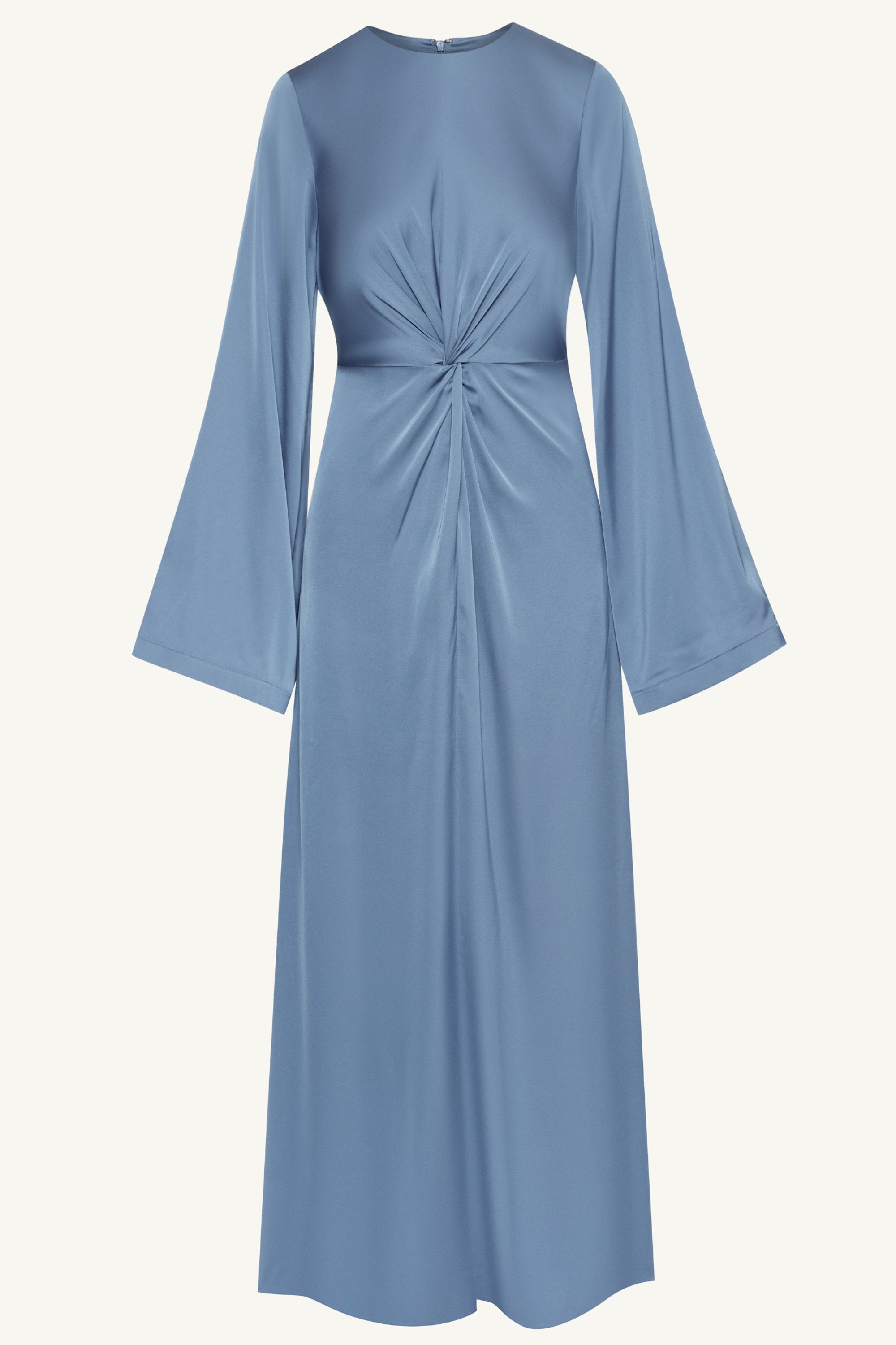 Duha Satin Twist Front Maxi Dress - Dusty Blue Clothing epschoolboard 