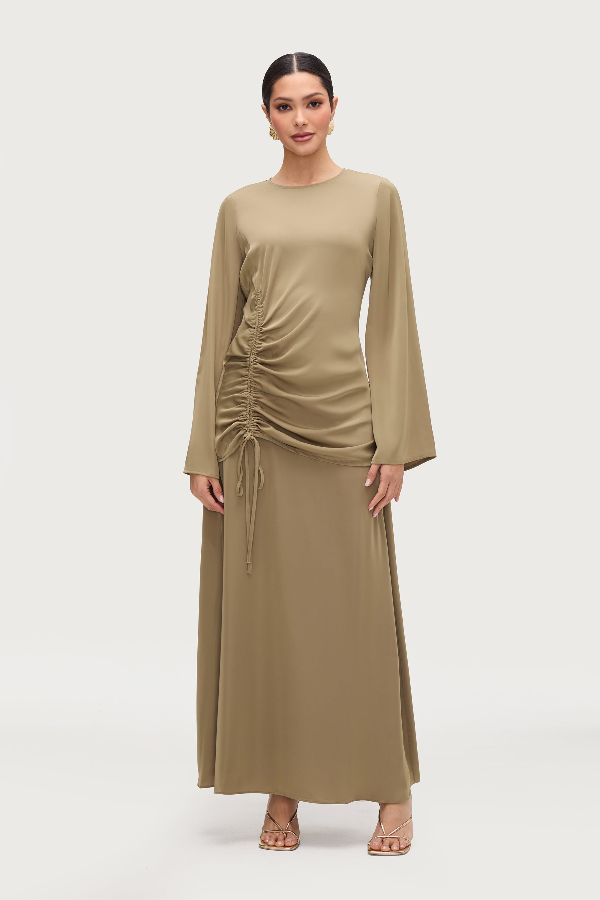 Duniya Rouched Flare Sleeve Top - Desert Palm Tops Veiled Collection