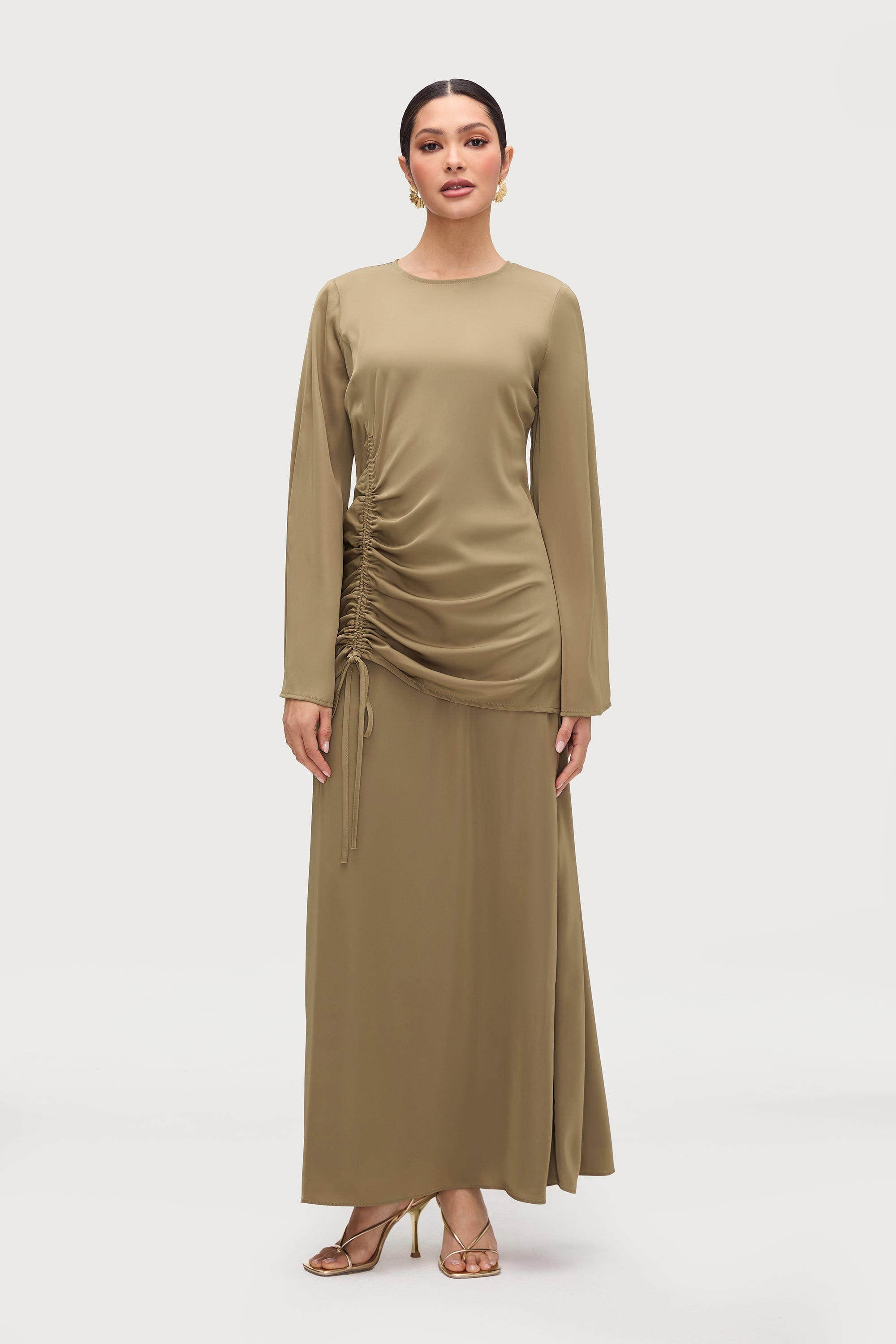 Duniya Rouched Flare Sleeve Top - Desert Palm Tops Veiled Collection