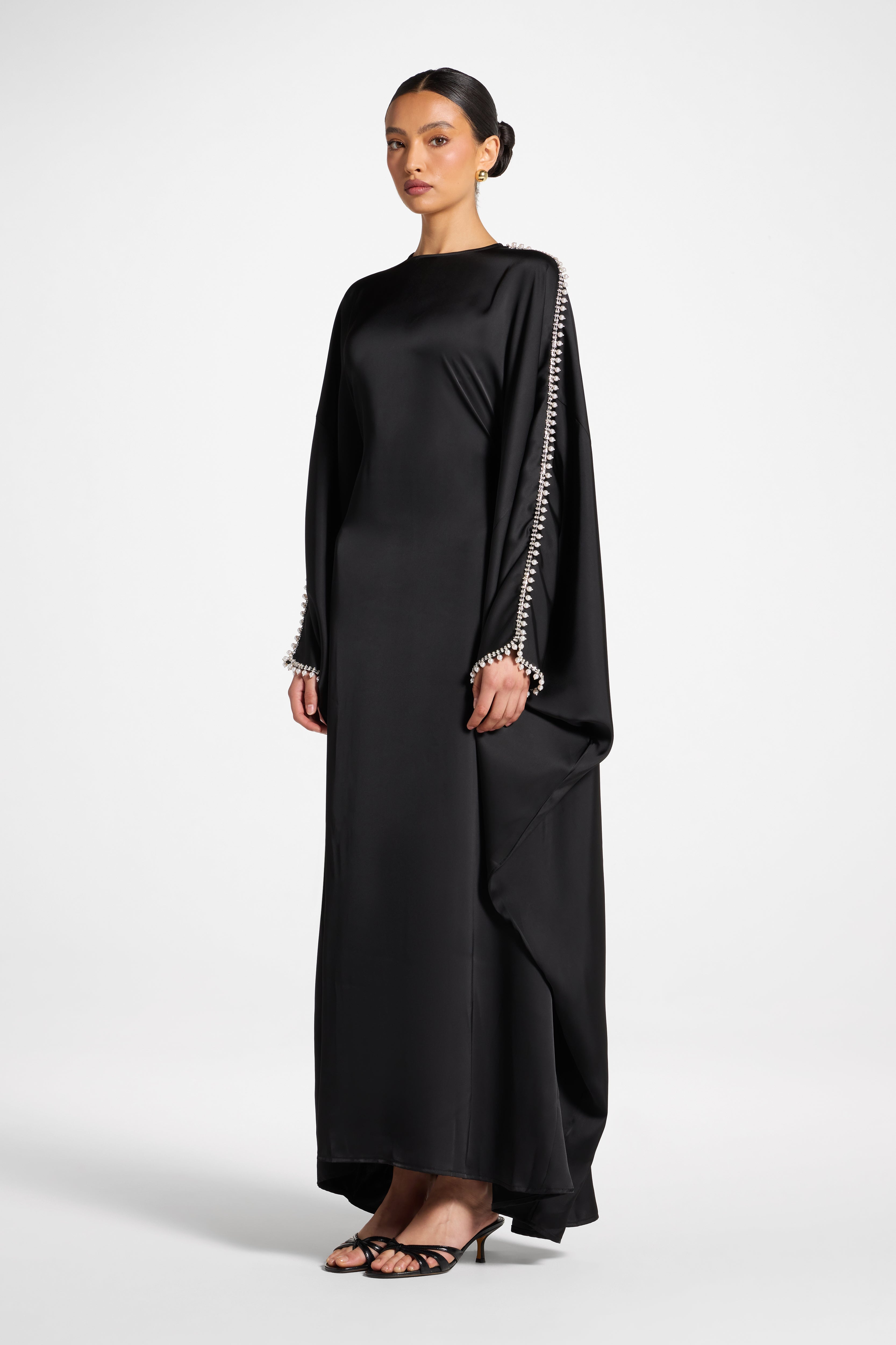 Embellished Butterfly Abaya Dress - Black Abayas Veiled