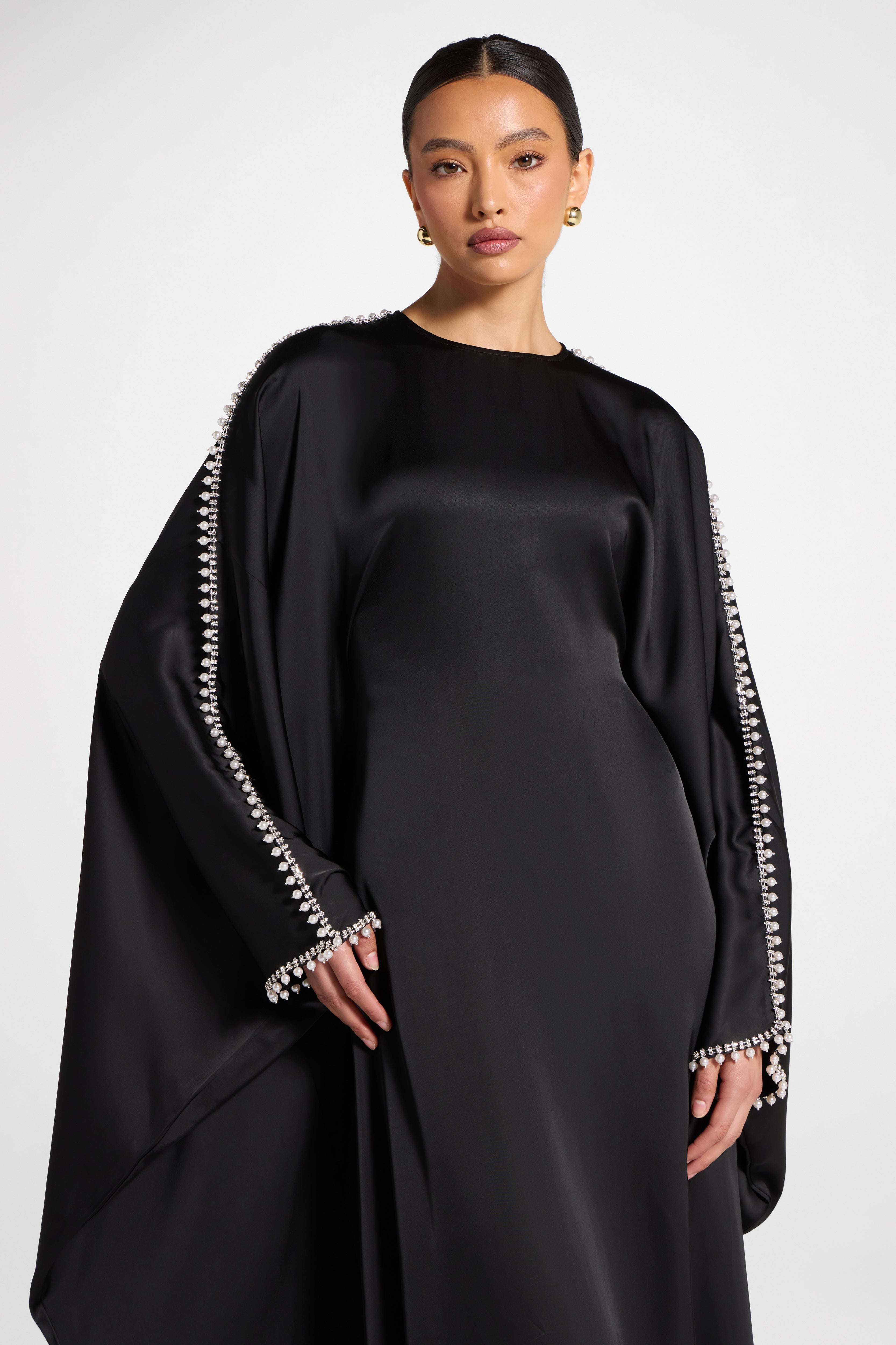 Embellished Butterfly Abaya Dress - Black Abayas Veiled