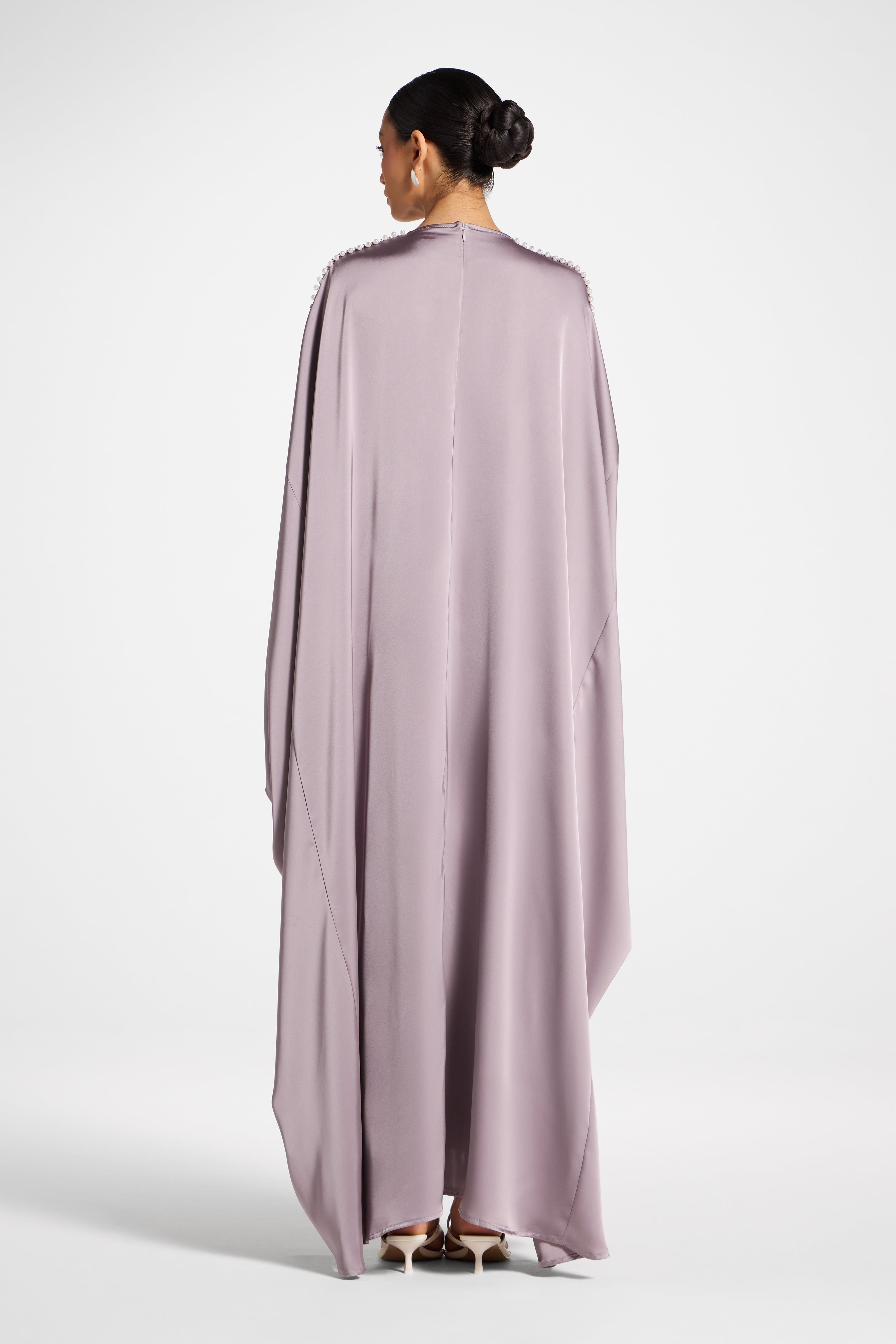 Embellished Butterfly Abaya Dress - Dusky Lavender Abayas Veiled
