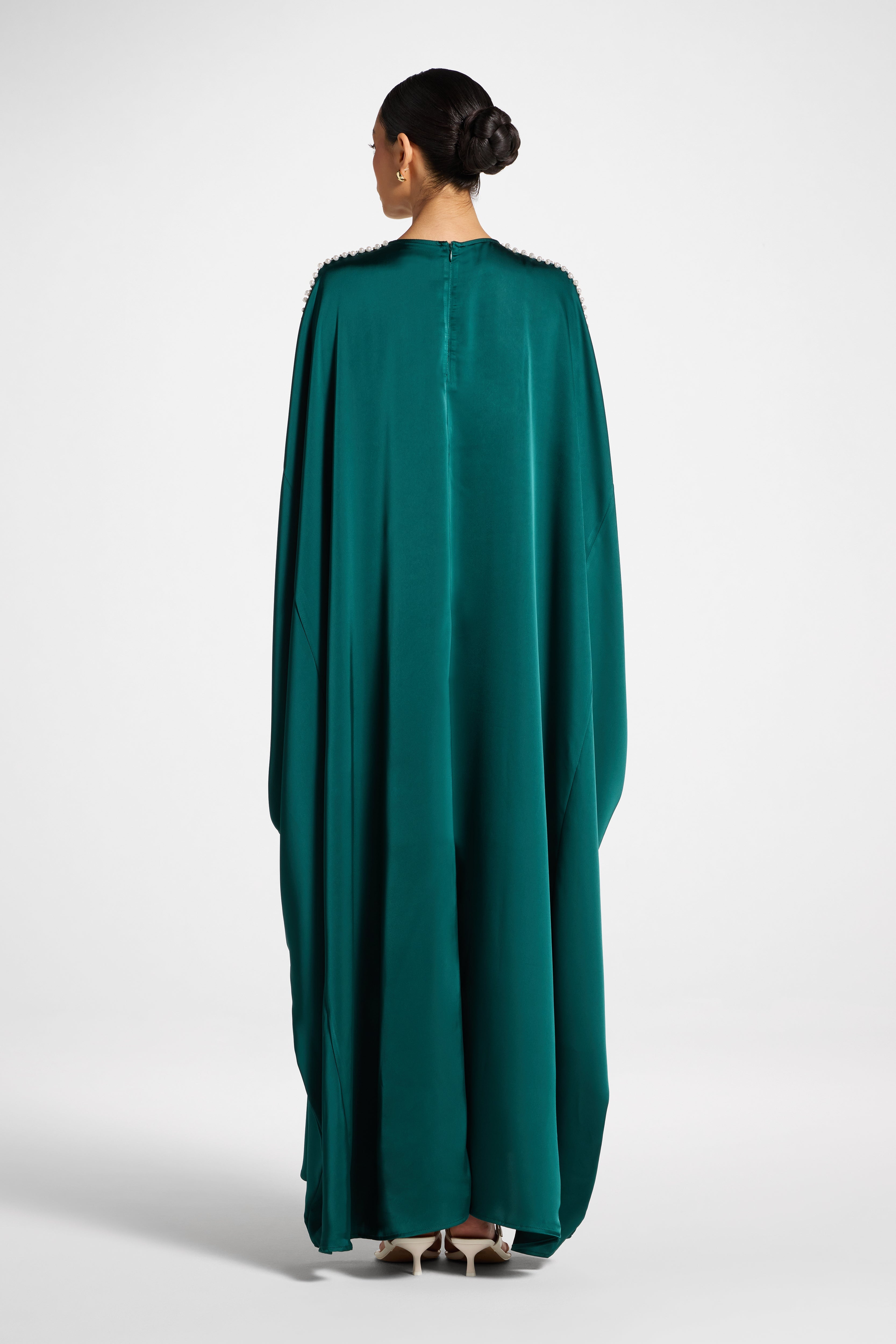 Embellished Butterfly Abaya Dress - Emerald Abayas Veiled