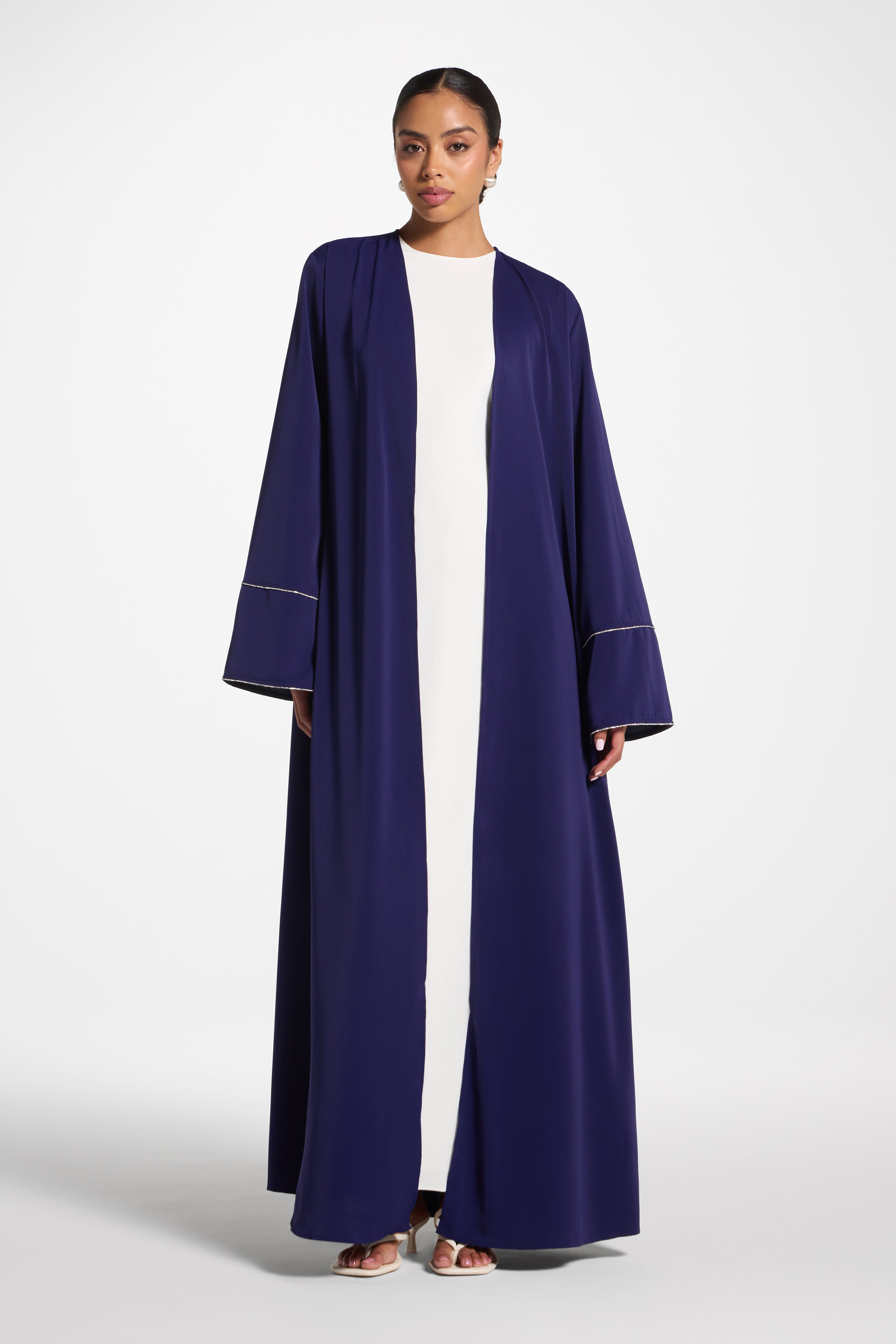 Embellished Sleeve Open Abaya - Future Dusk Abayas Veiled