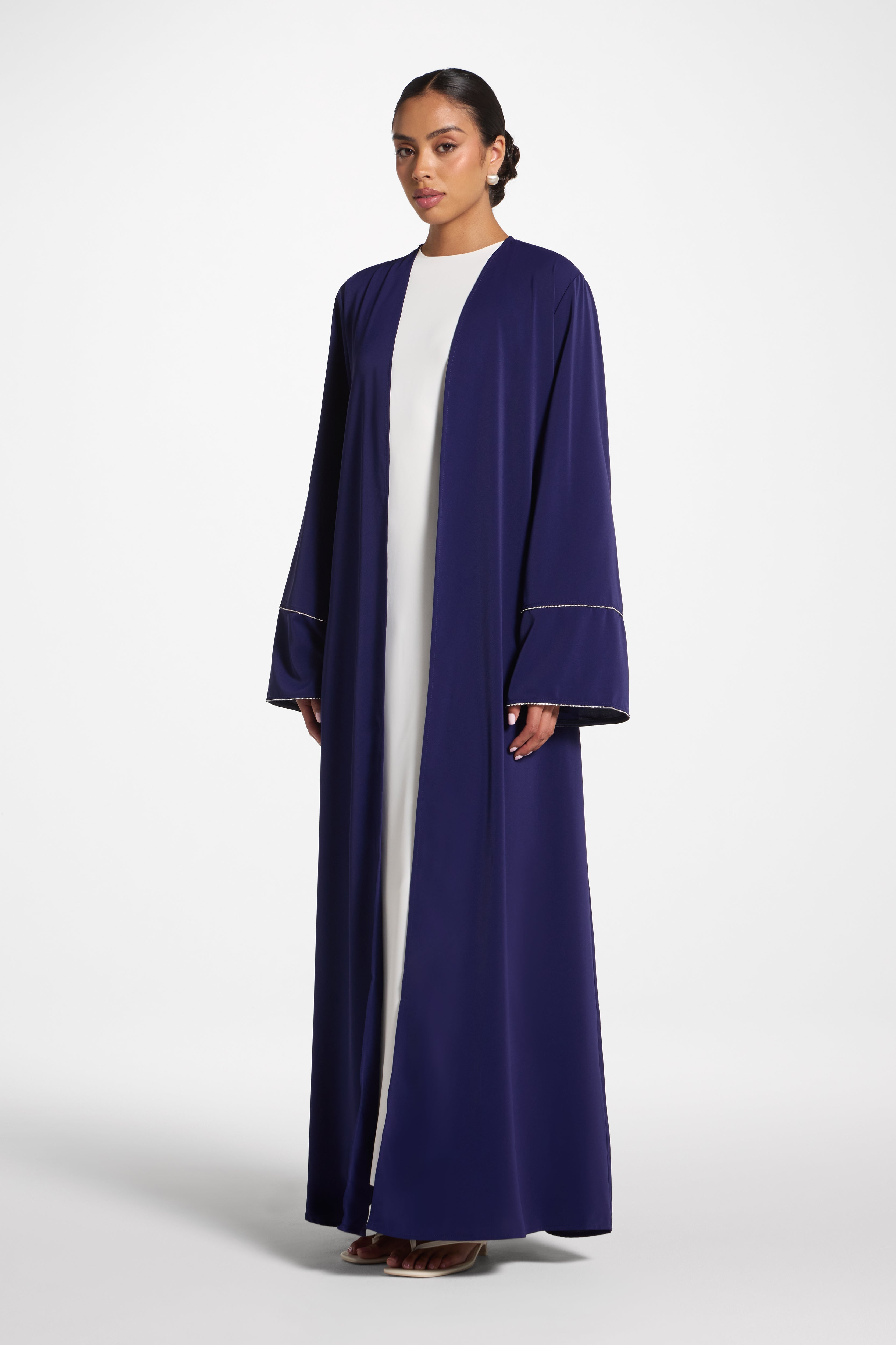 Embellished Sleeve Open Abaya - Future Dusk Abayas Veiled