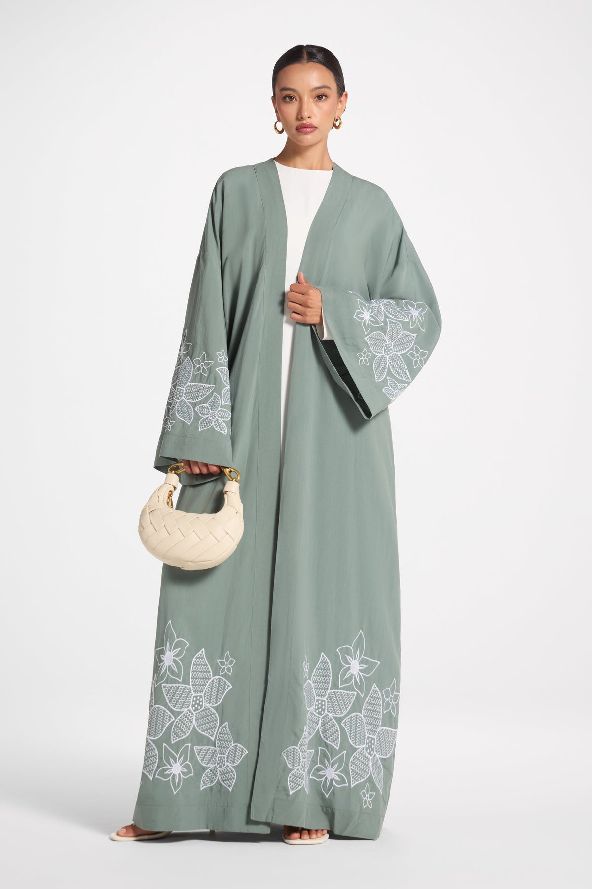 Embroidered Abaya - Sea Cloud Abaya Veiled