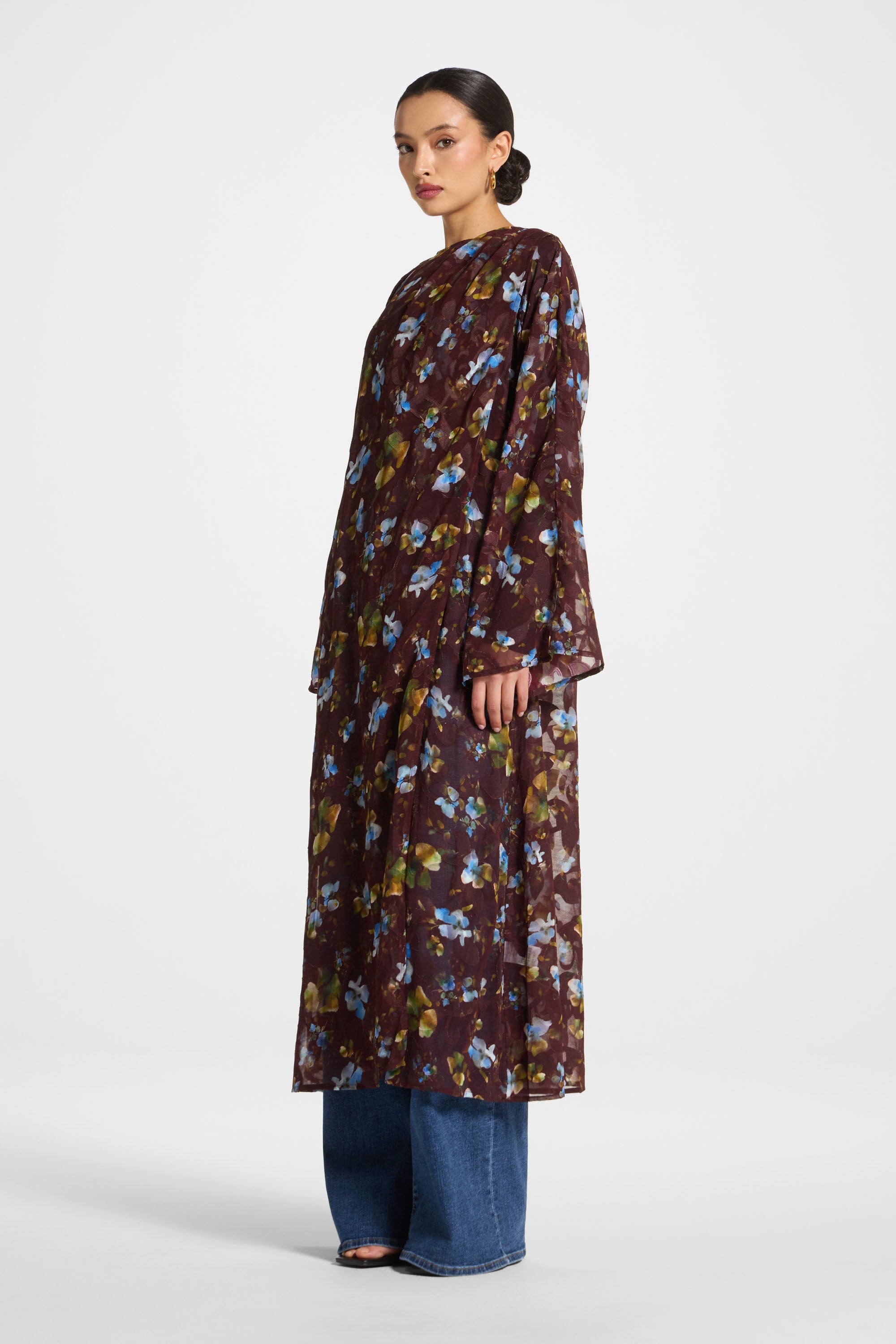 Embroidered Maxi Top - Chocolate Plum Abayas Veiled