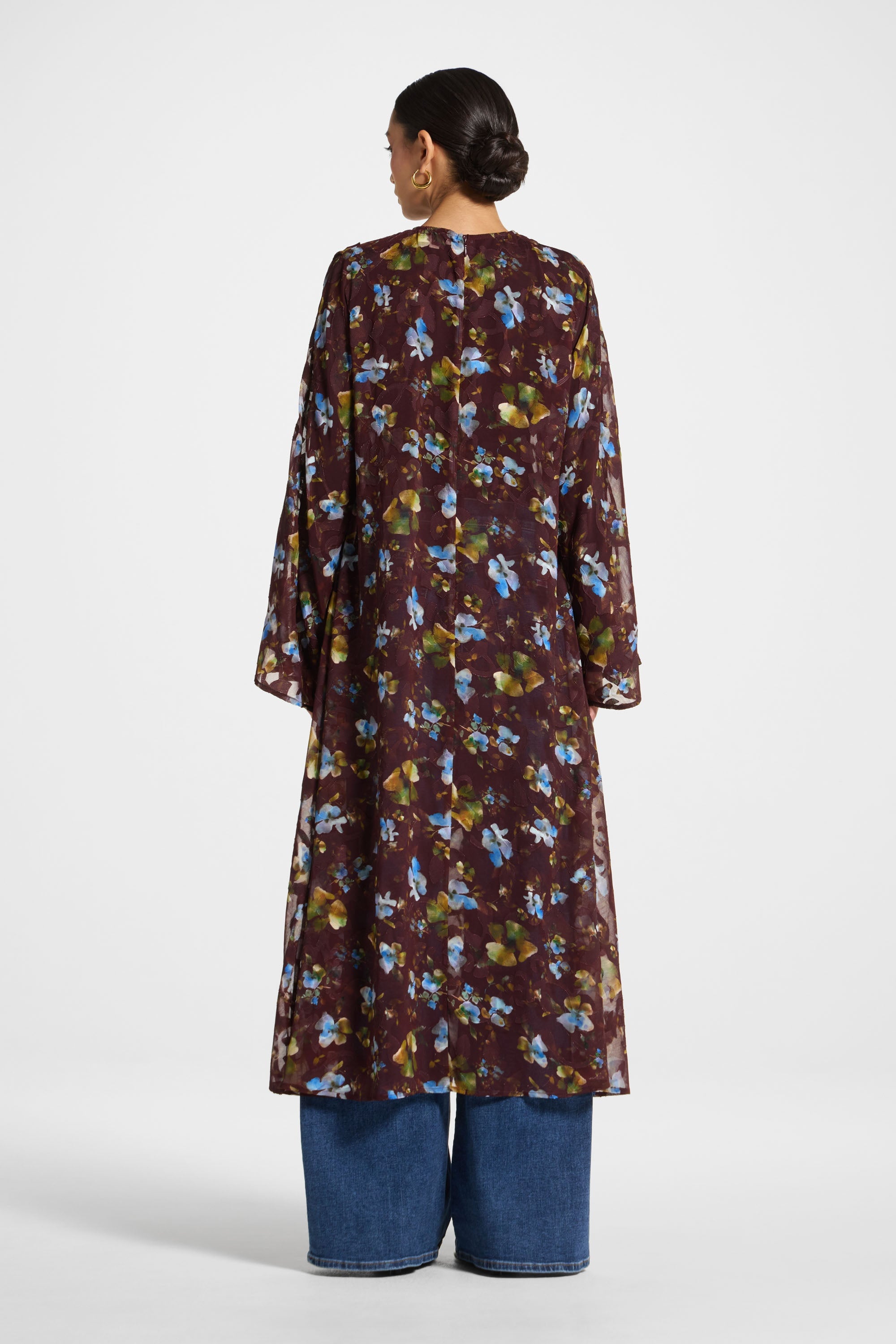 Embroidered Maxi Top - Chocolate Plum Abayas Veiled