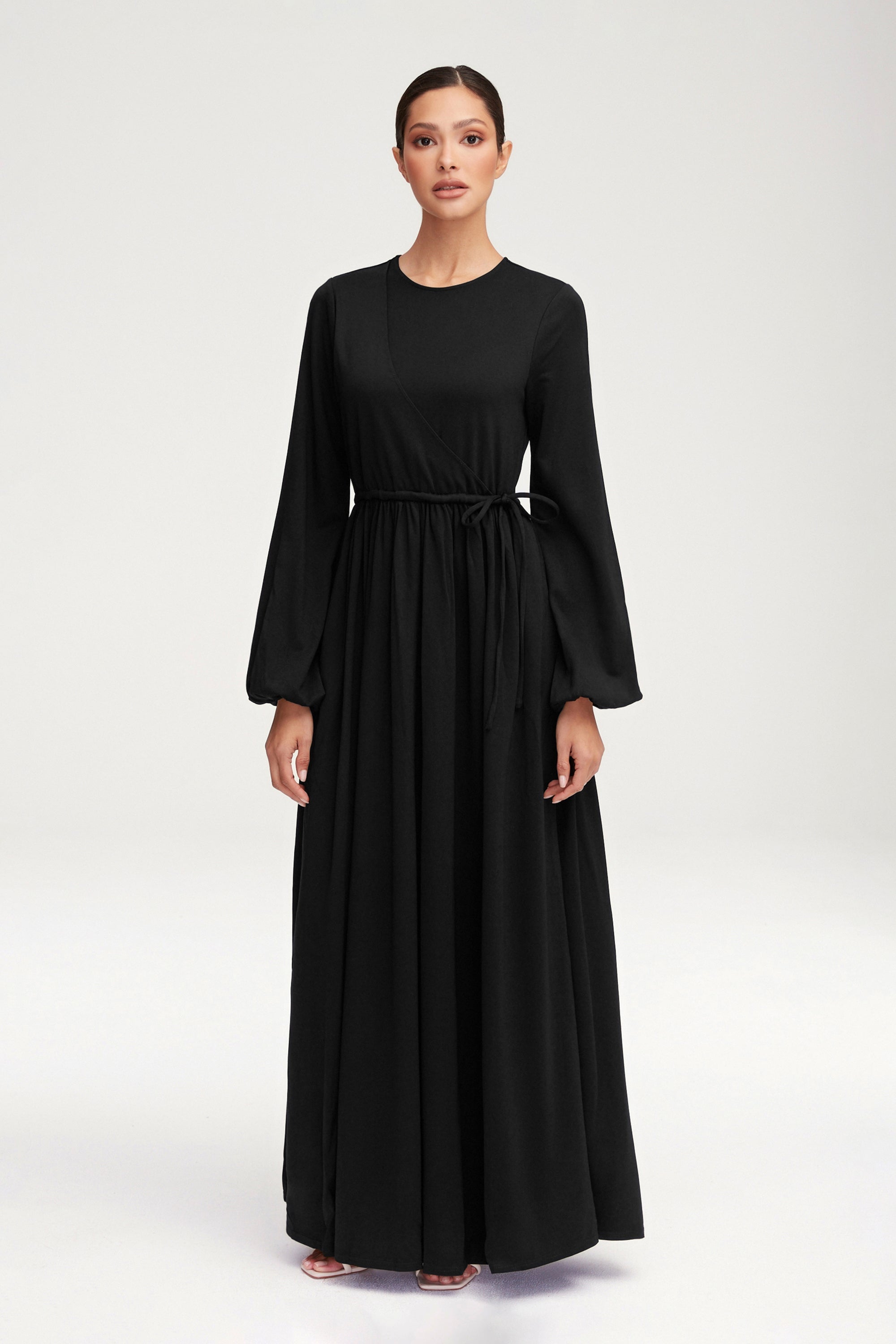 Emma Jersey Elastic Waist Maxi Dress - Black Clothing epschoolboard 