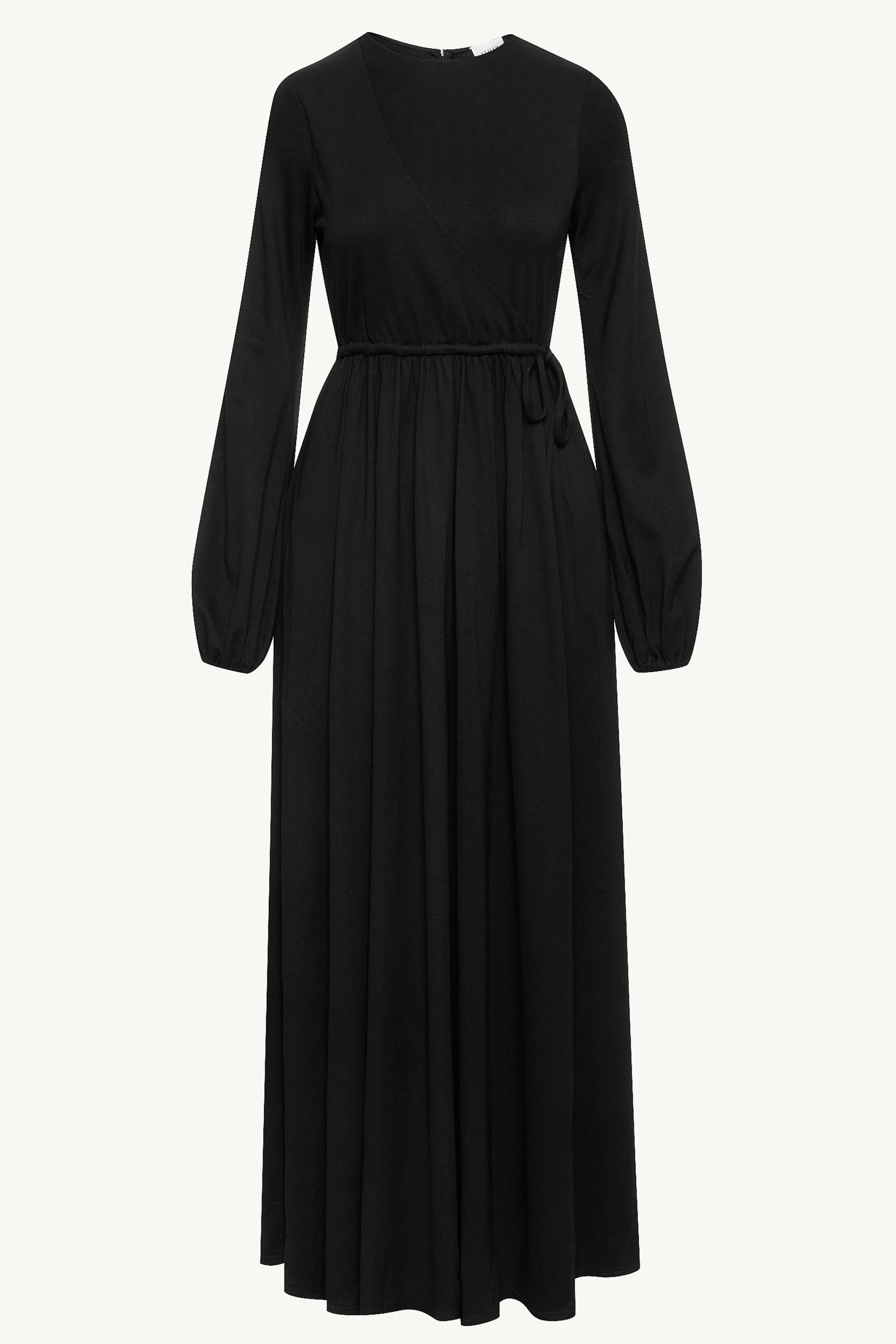 Emma Jersey Elastic Waist Maxi Dress - Black Clothing epschoolboard 