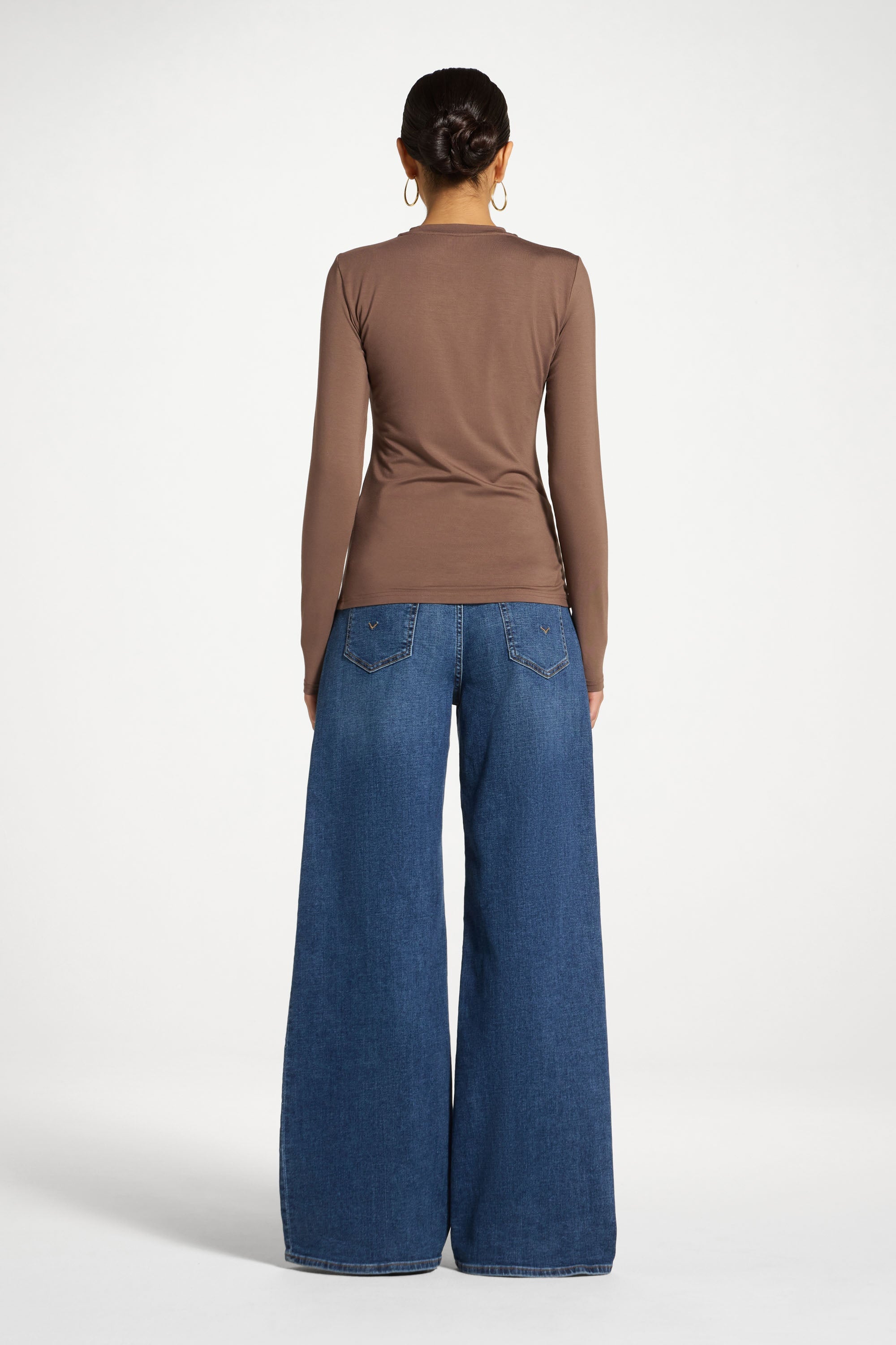 Essential Bamboo Long Sleeve Top - Chocolate Abayas Veiled