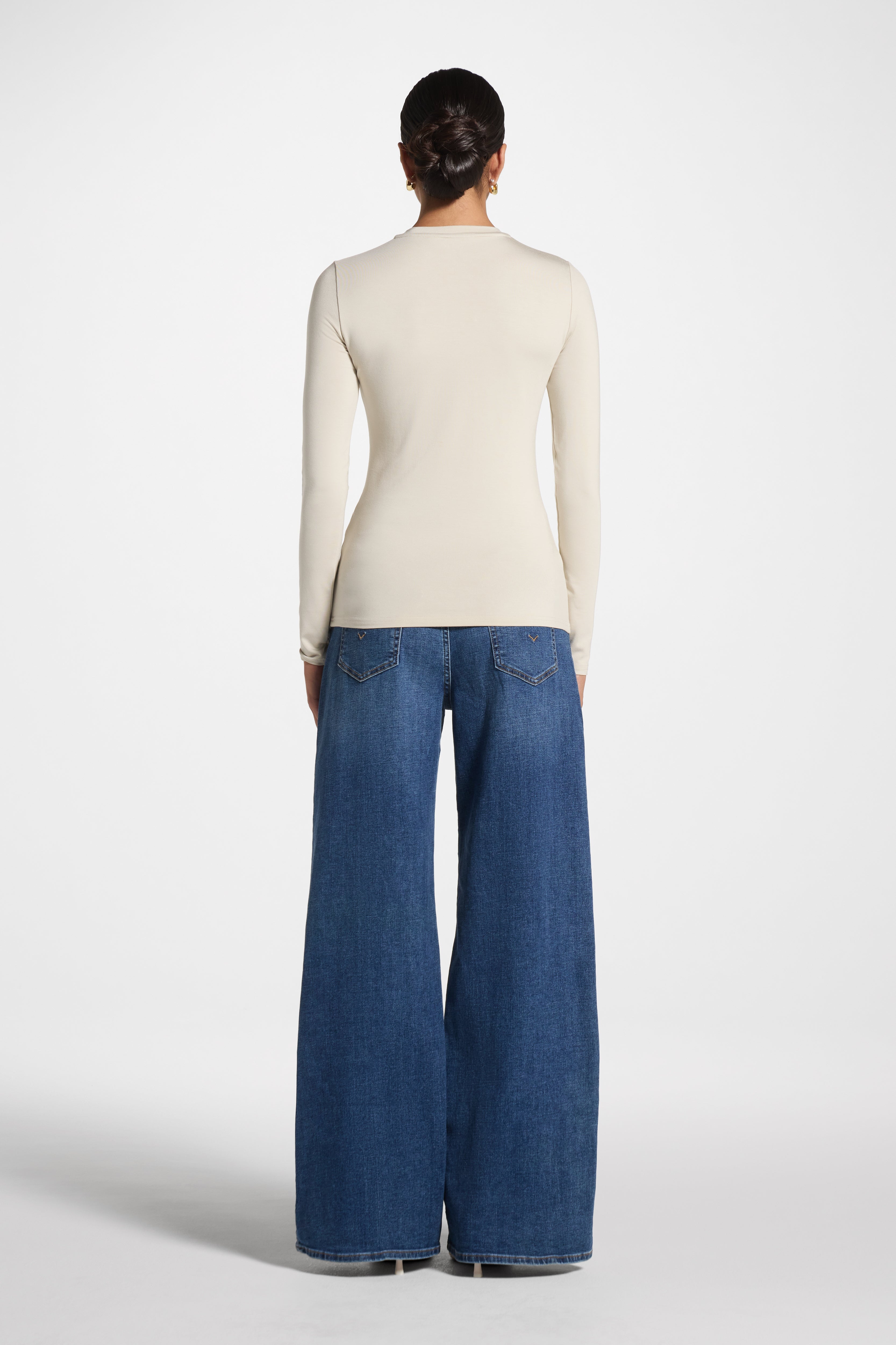 Essential Bamboo Long Sleeve Top - Stone Abayas Veiled