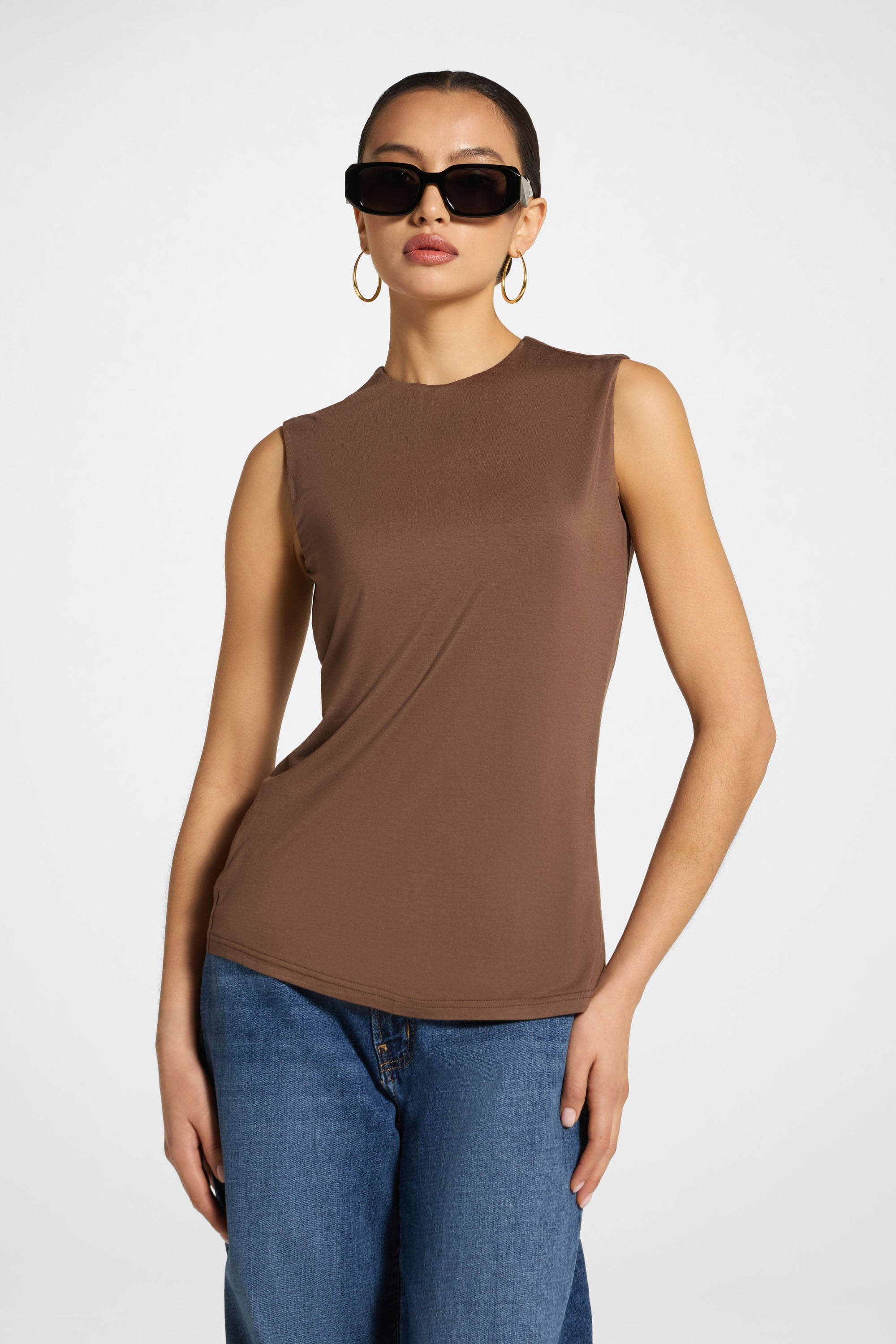 Essential Bamboo Tank Top - Coffee Abayas Veiled