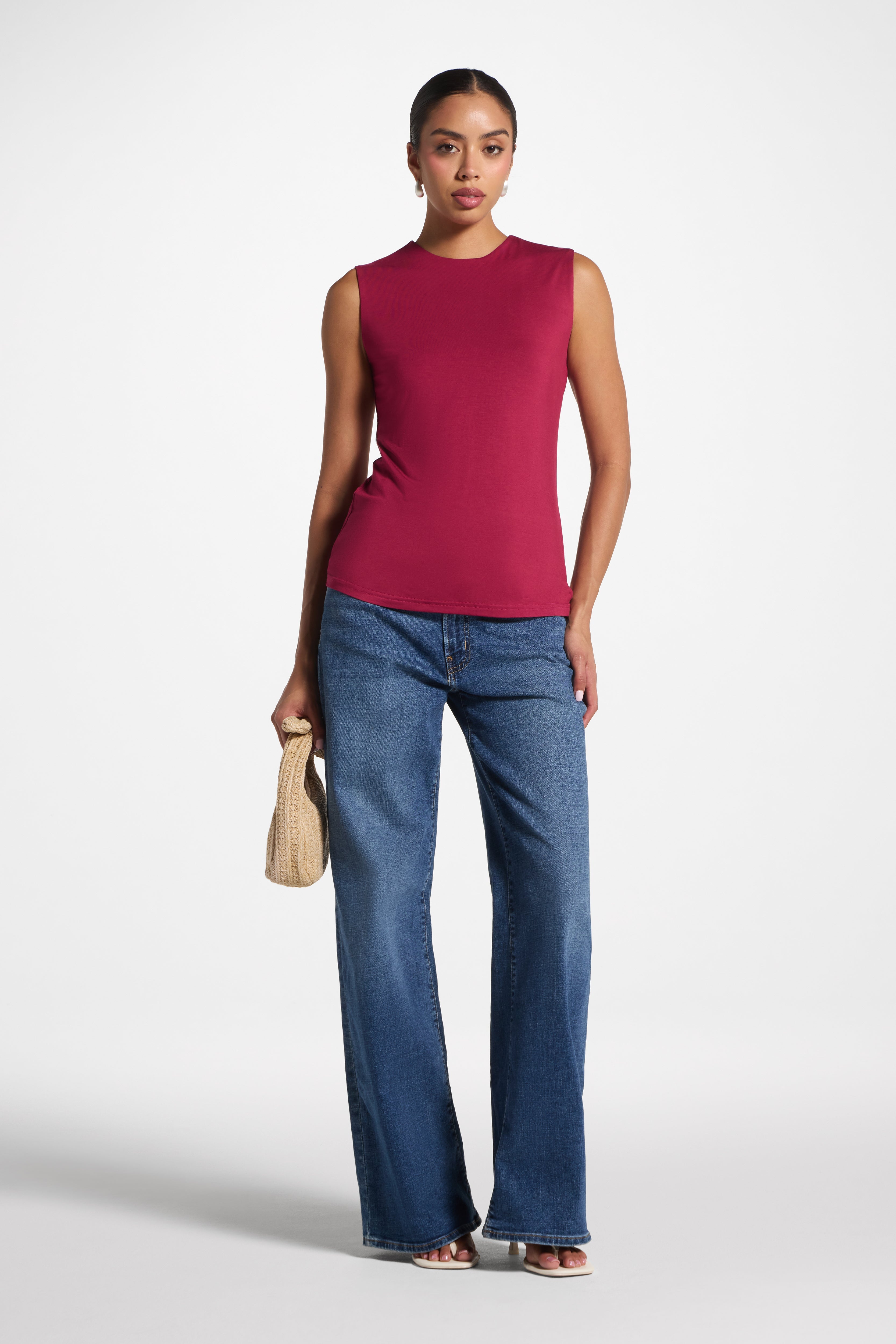 Essential Bamboo Tank Top - Raspberry Abayas Veiled