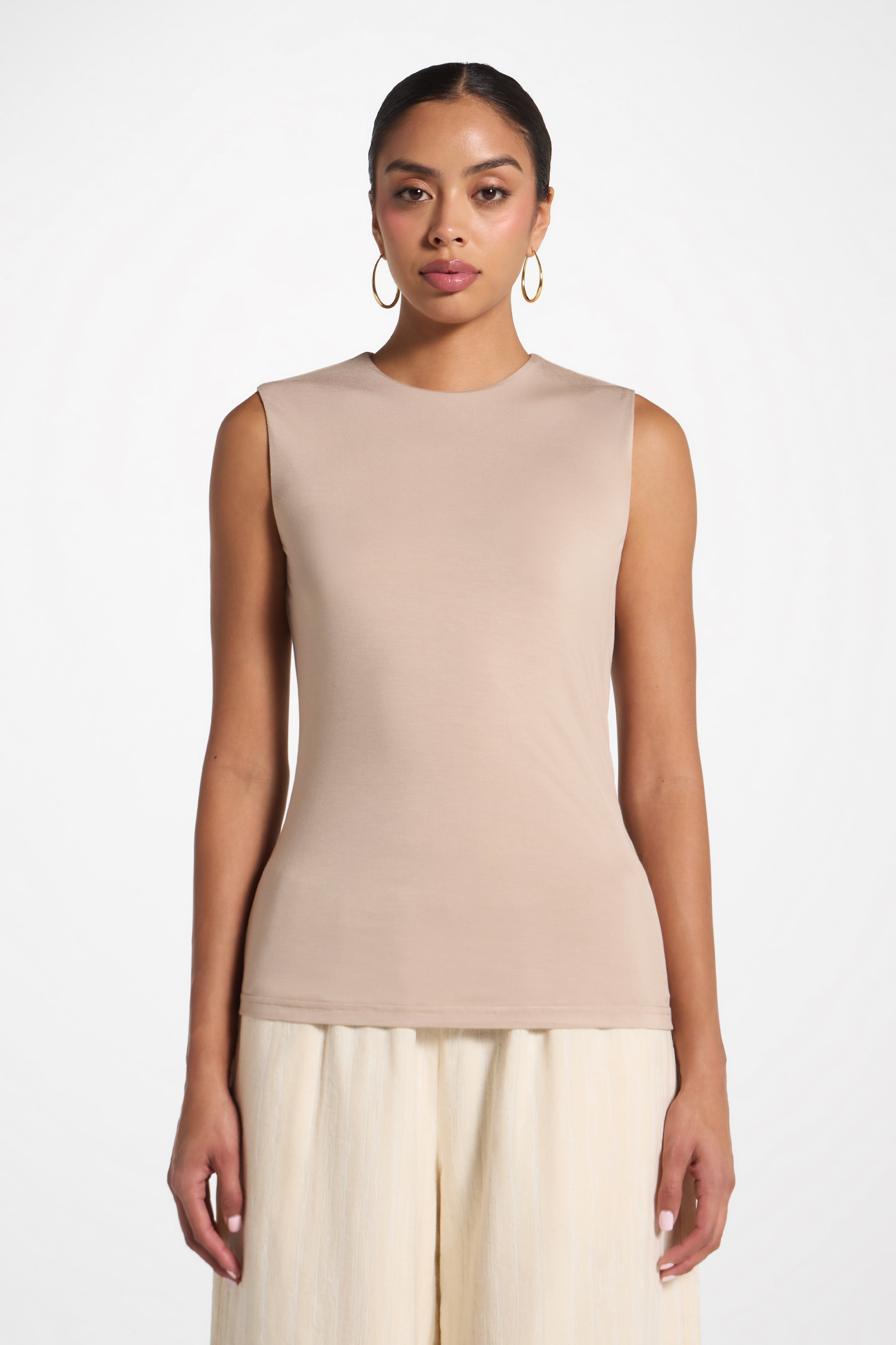 Essential Bamboo Tank Top - Taupe Abayas Veiled