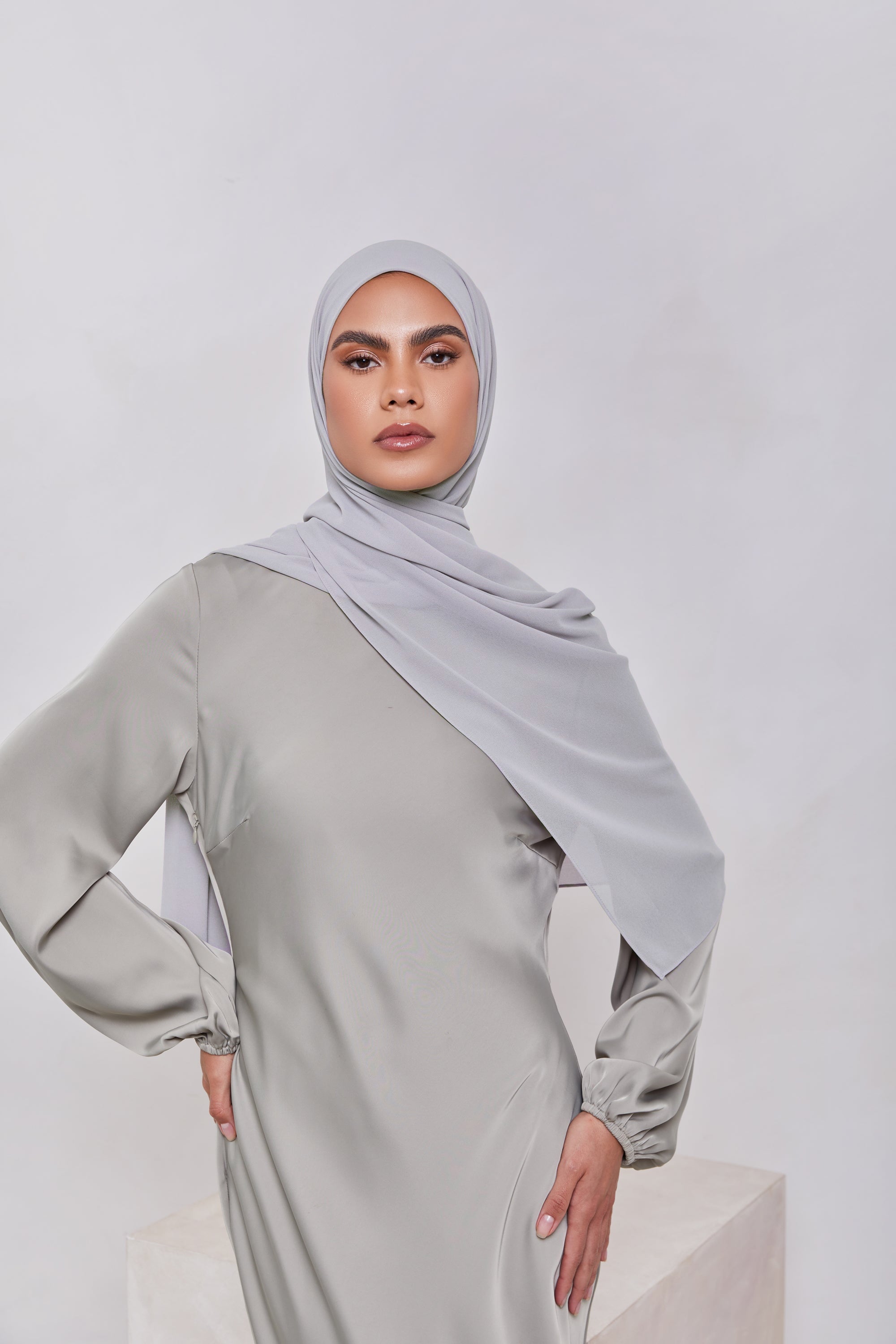 Essential Chiffon Hijab - Cool Grey Hijabs Veiled Collection