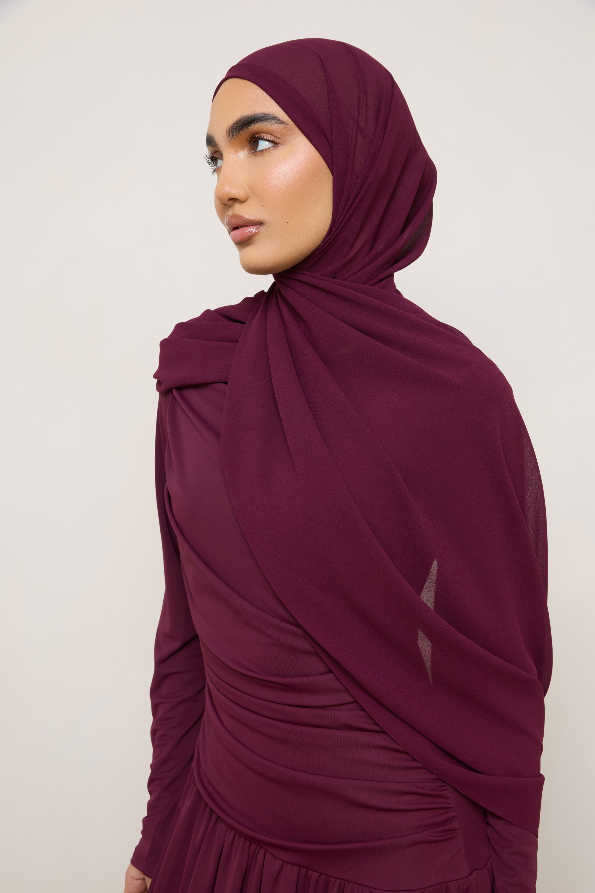 Essential Chiffon Hijab - Fig Hijabs Veiled