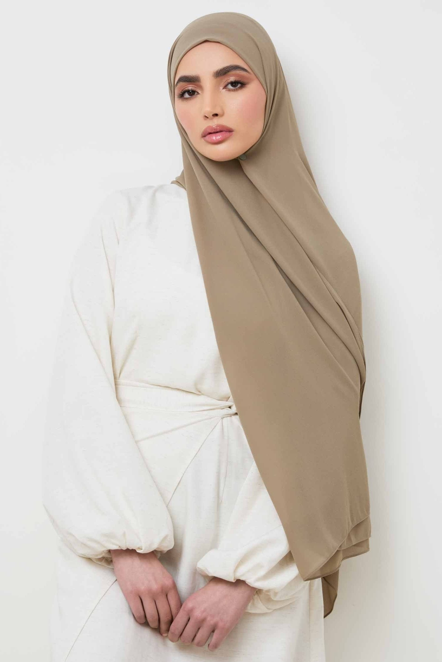 Essential Chiffon Hijab & Matching Undercap Set - Dried Sage Veiled