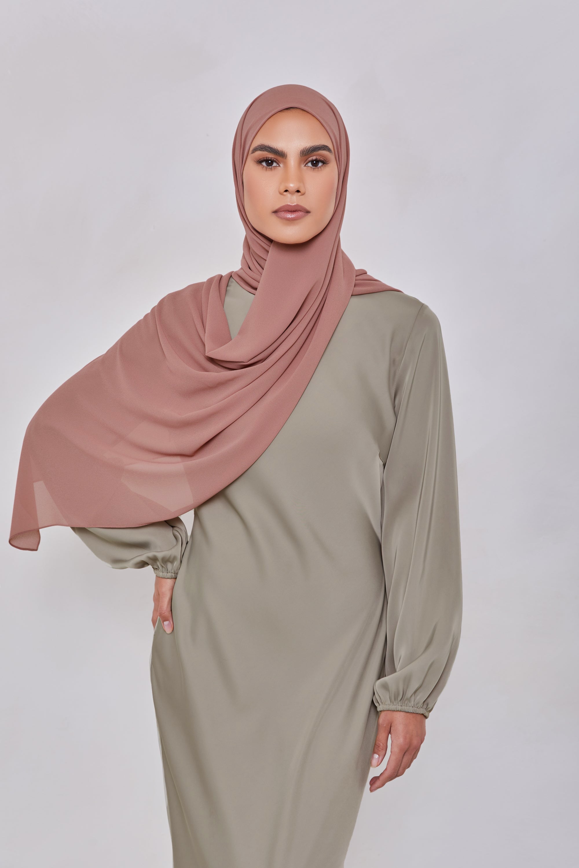 Essential Chiffon Hijab - Rose Nude Hijabs Veiled Collection