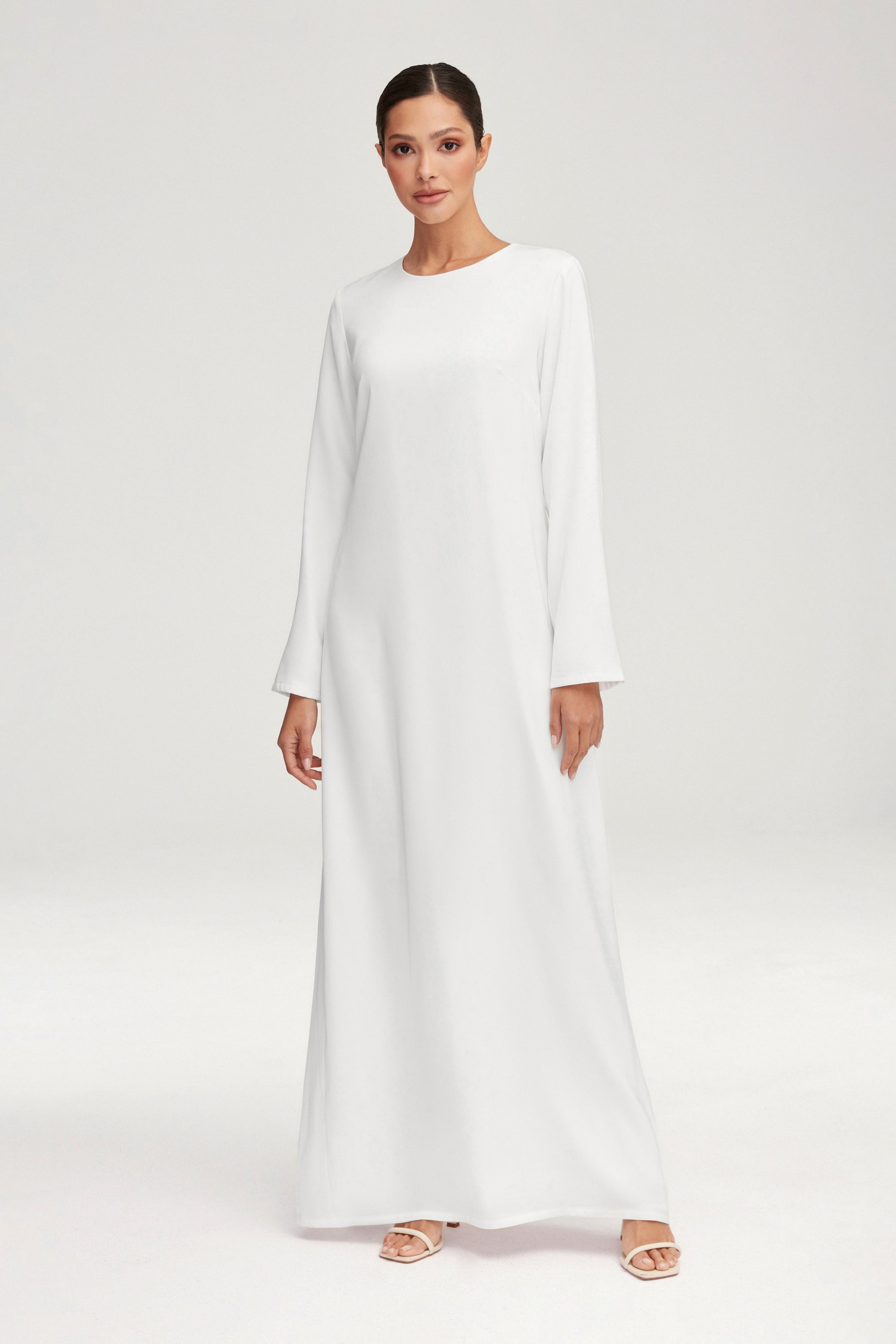 Essential Inner Slip Satin Maxi Dress - White Clothing epschoolboard 