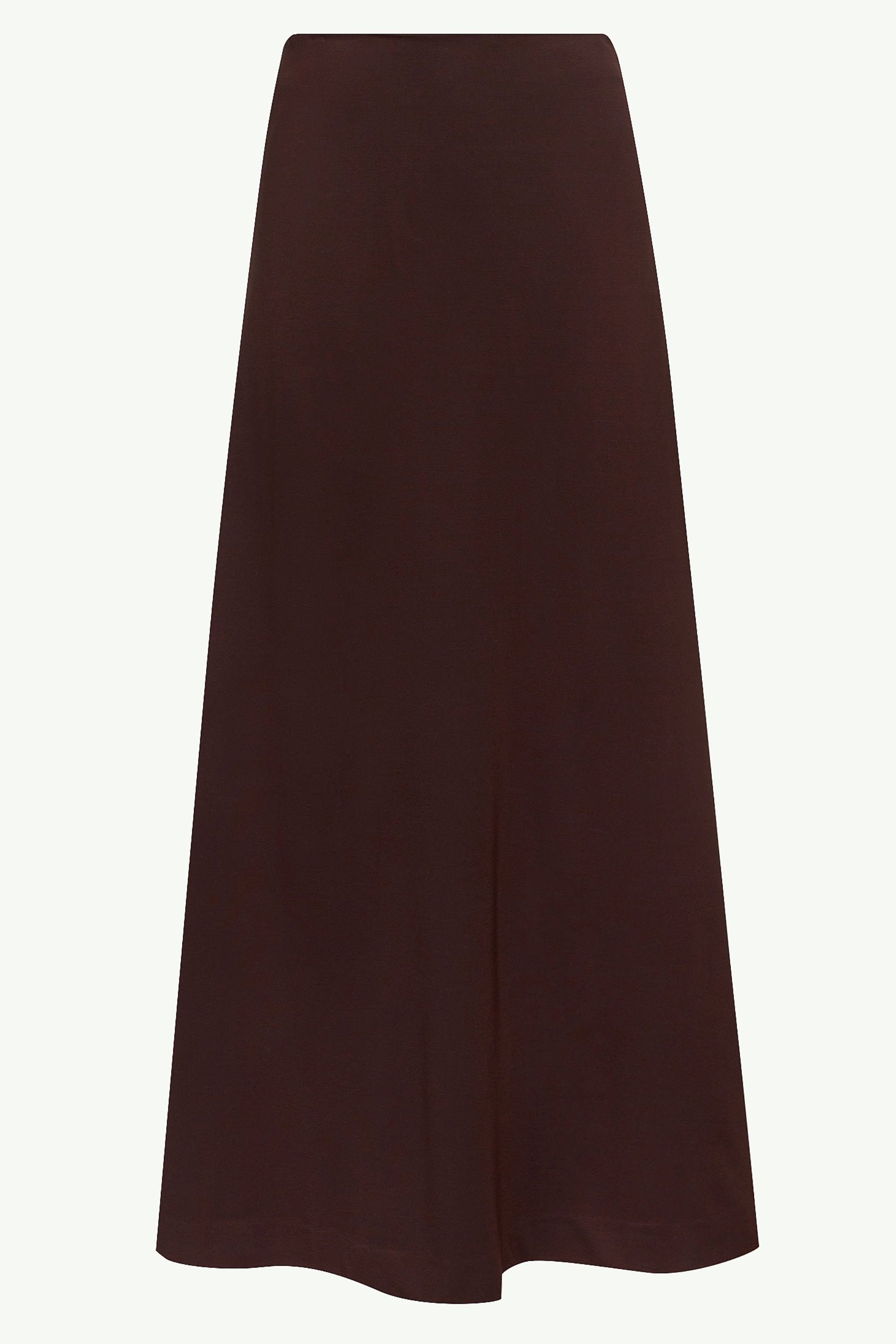 Essential Jersey A-Line Maxi Skirt - Dark Brown Clothing saigonodysseyhotel 