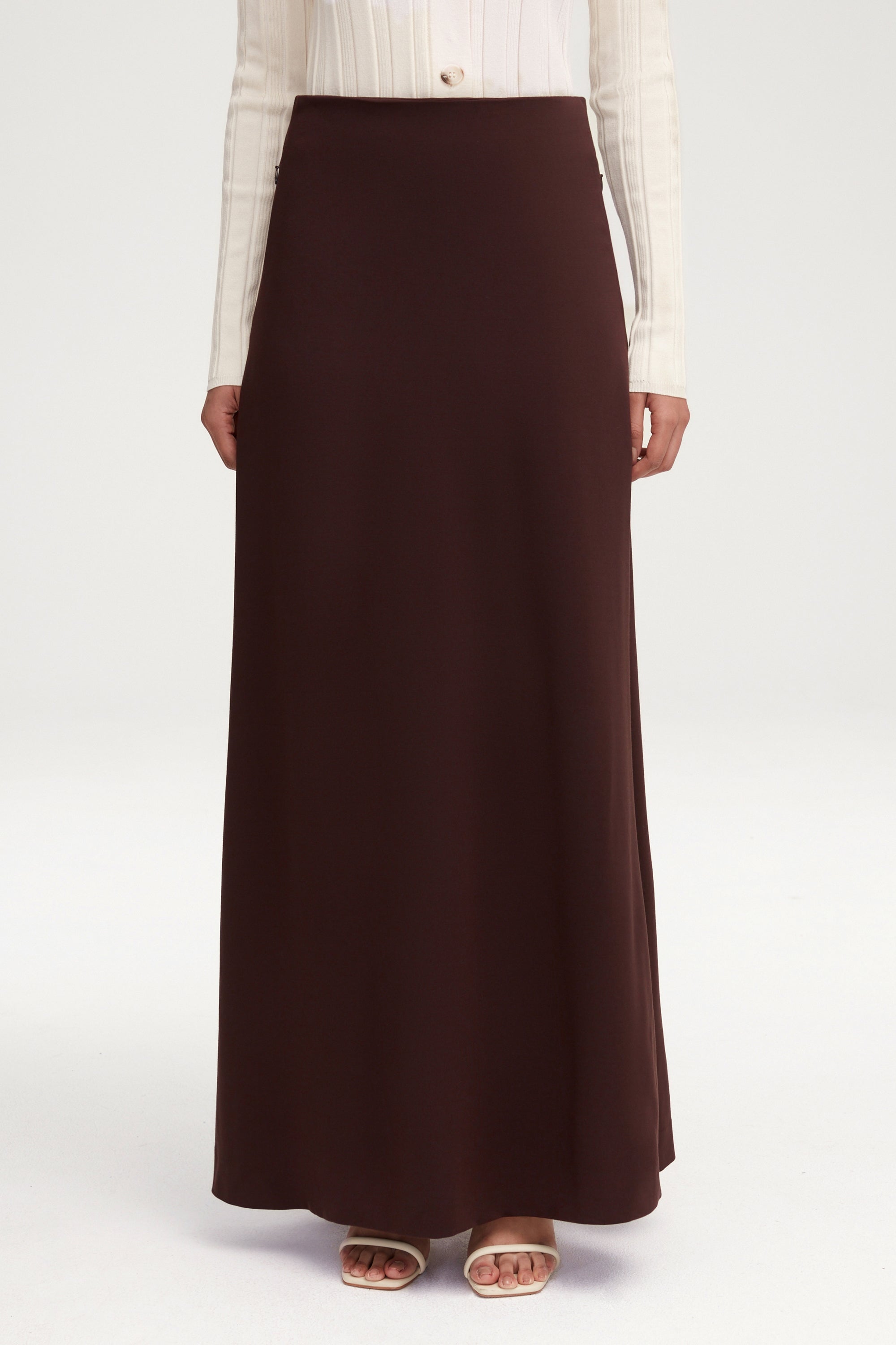 Essential Jersey A-Line Maxi Skirt - Dark Brown Clothing saigonodysseyhotel 